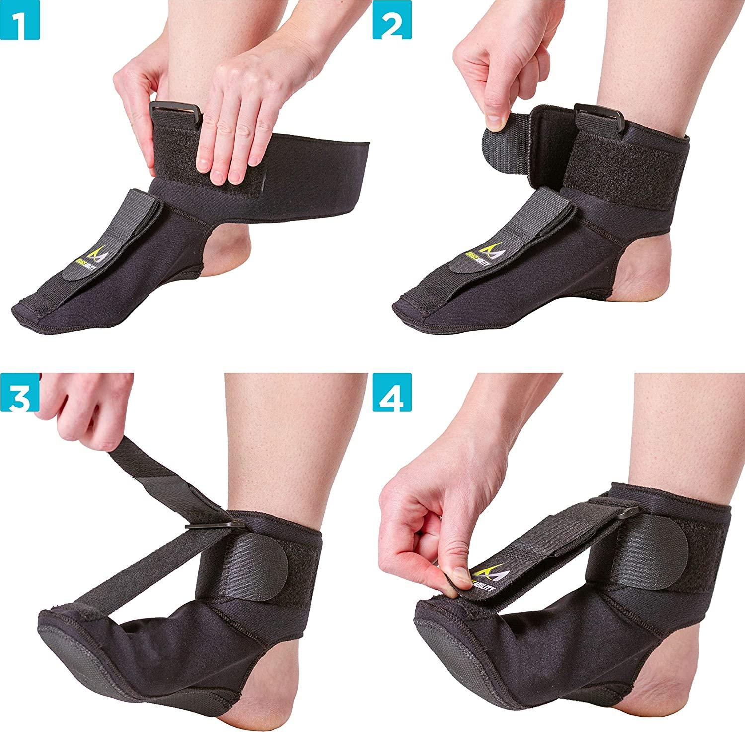 BraceAbility Plantar Fasciitis Night Sock Soft Stretching Boot Splint for Sleeping, Achilles