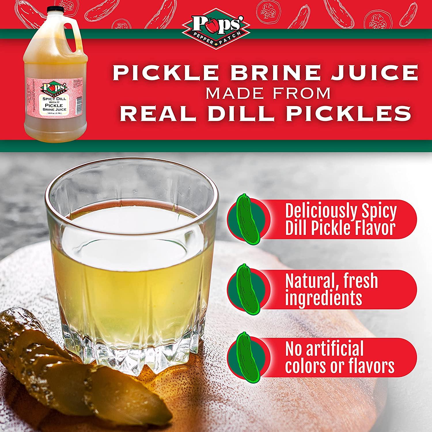 Pops Pepper Patch Spicy Pickle Brine Juice Spicy Pickle Juice for Leg Cramps, Pickle Pops