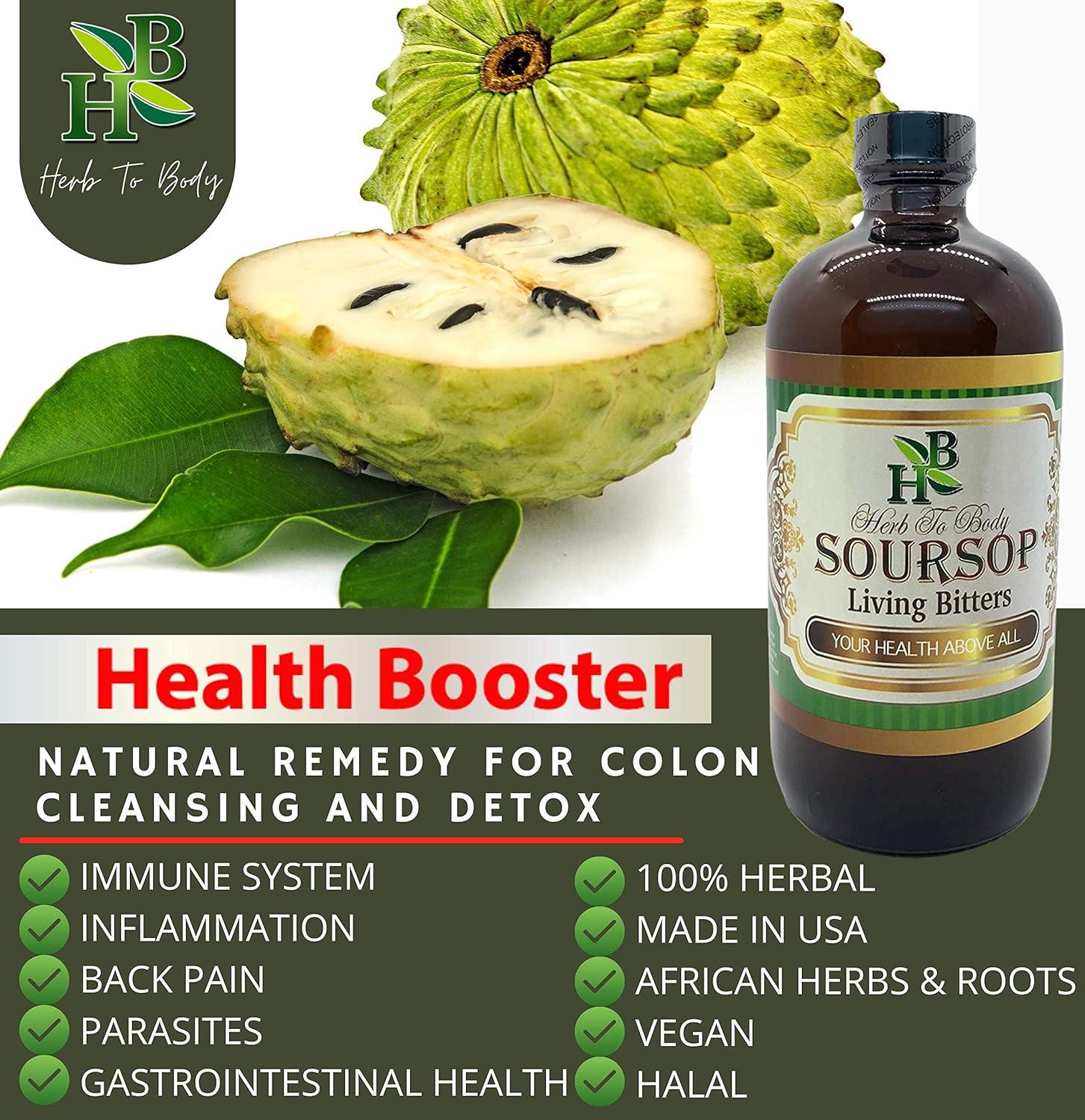Soursop Living Bitter 16 Ounce Herbal Solution for Body Wellness