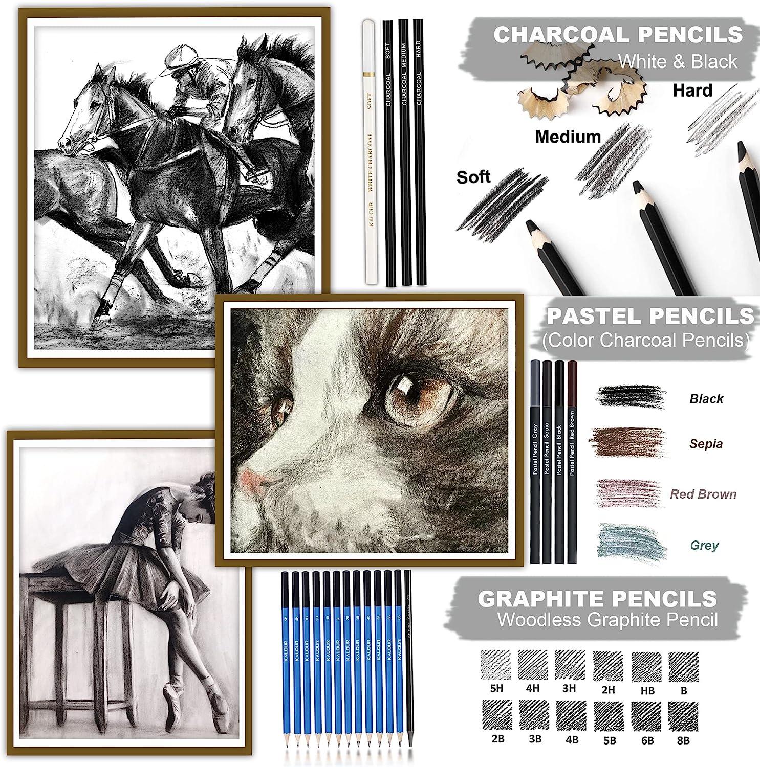 Sketching Drawing Kit Set 72-Piece and 100 Sheet Sketchbook, Art Supplies  for Adults, Teens, Kids, Watercolor & Graphite Drawing Coloring Art Pencils  Set, Artist Supplies Drawing Stuff 