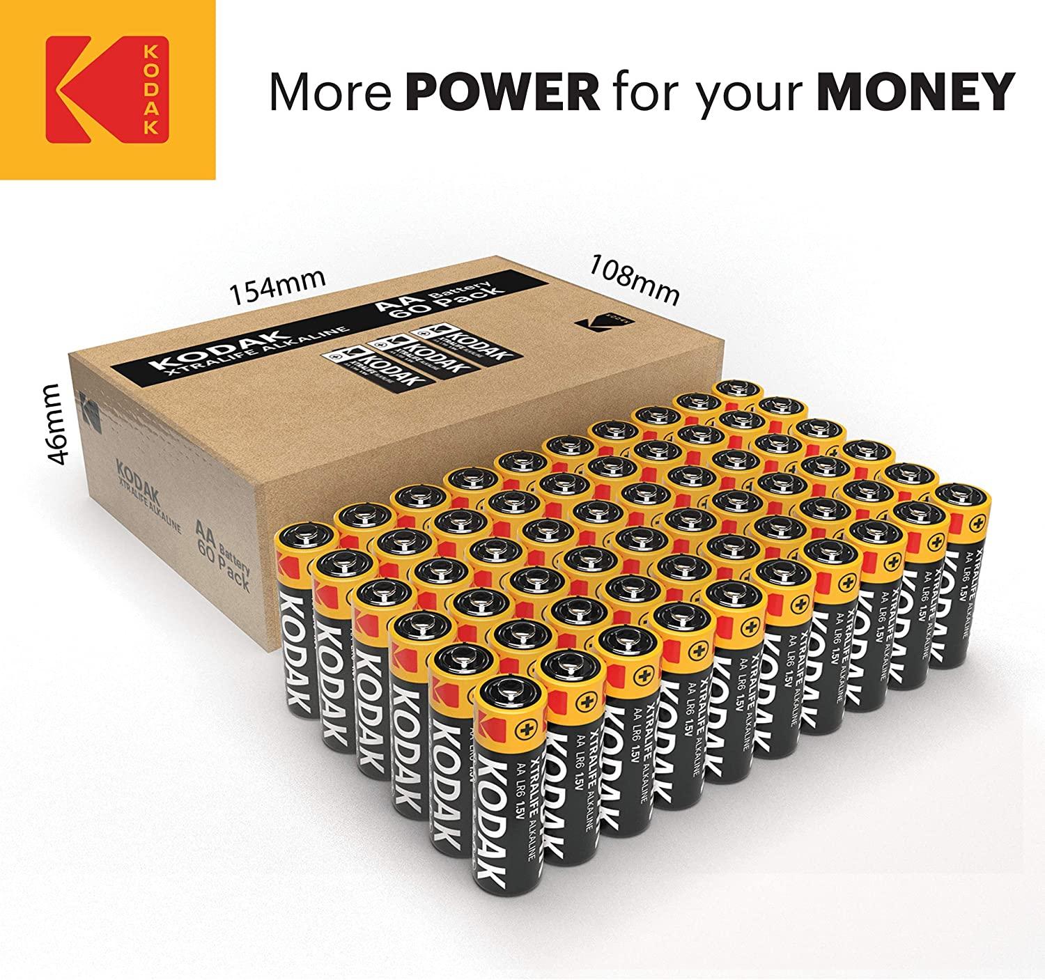 Kodak AA Batteries Alkaline Batteries, 1.5V Mignon LR06 MN1500 AM3