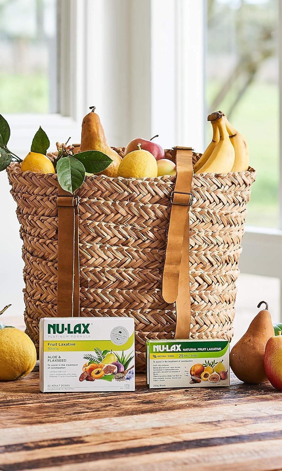 Nulax Fruit Laxative Block 250g Pure Dried Fruits Made in Australia