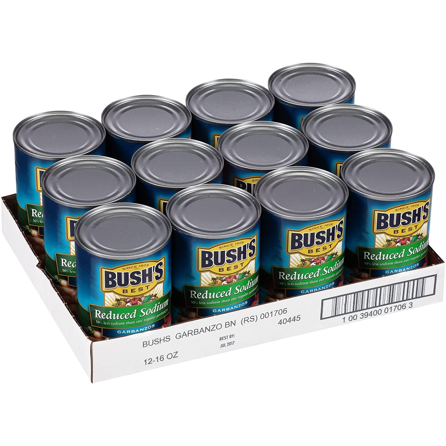 BUSH'S BEST Reduced Sodium Garbanzo Beans, Source of Plant Based