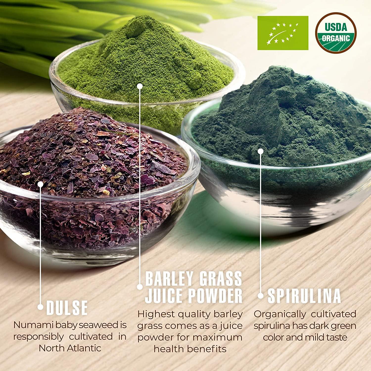 Organic Detox Smoothie Powder with Spirulina, Atlantic Dulse & Barley