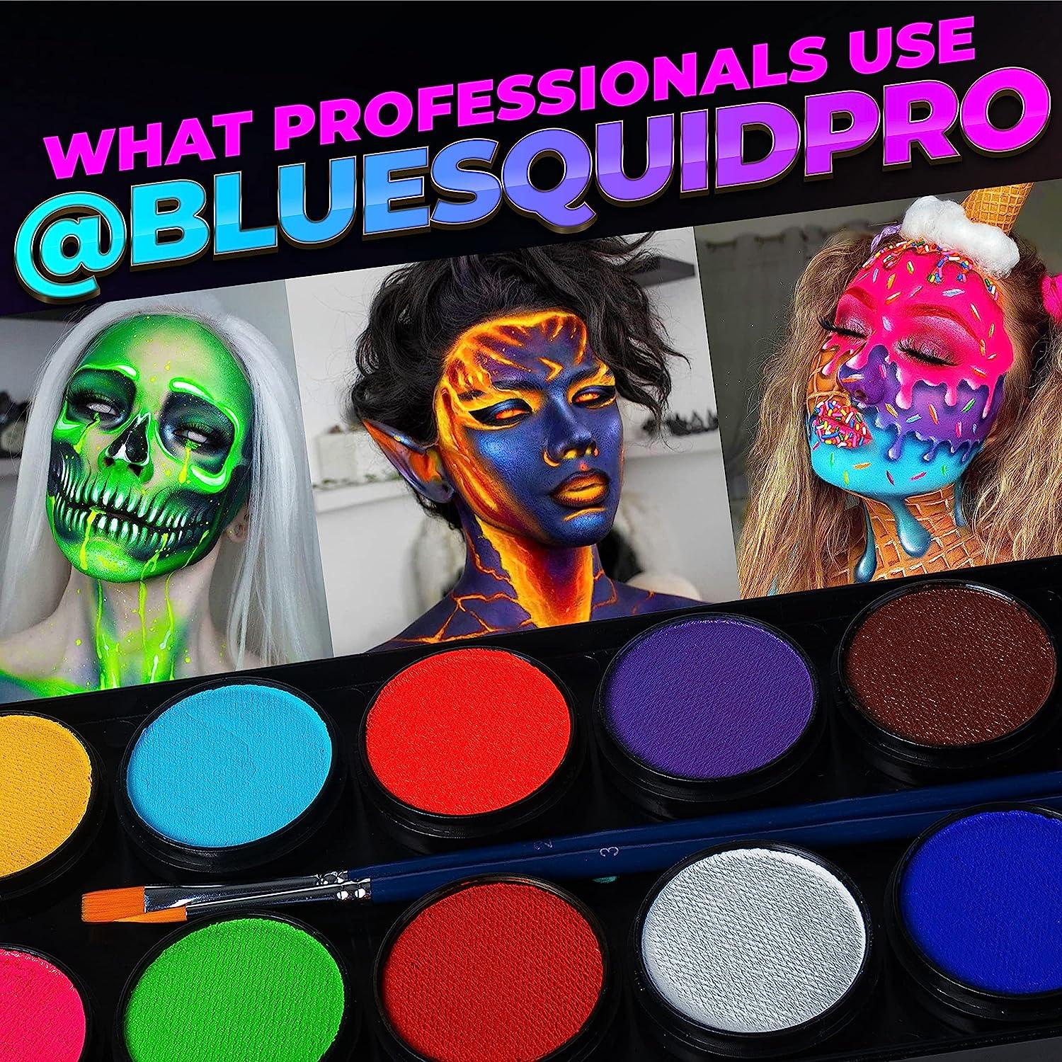 Professional Face Paint Kit - by Blue Squid PRO, 12x10g Classic Color  Palette, Professional Face & Body Painting Supplies SFX, Adult & Kids,  Superior
