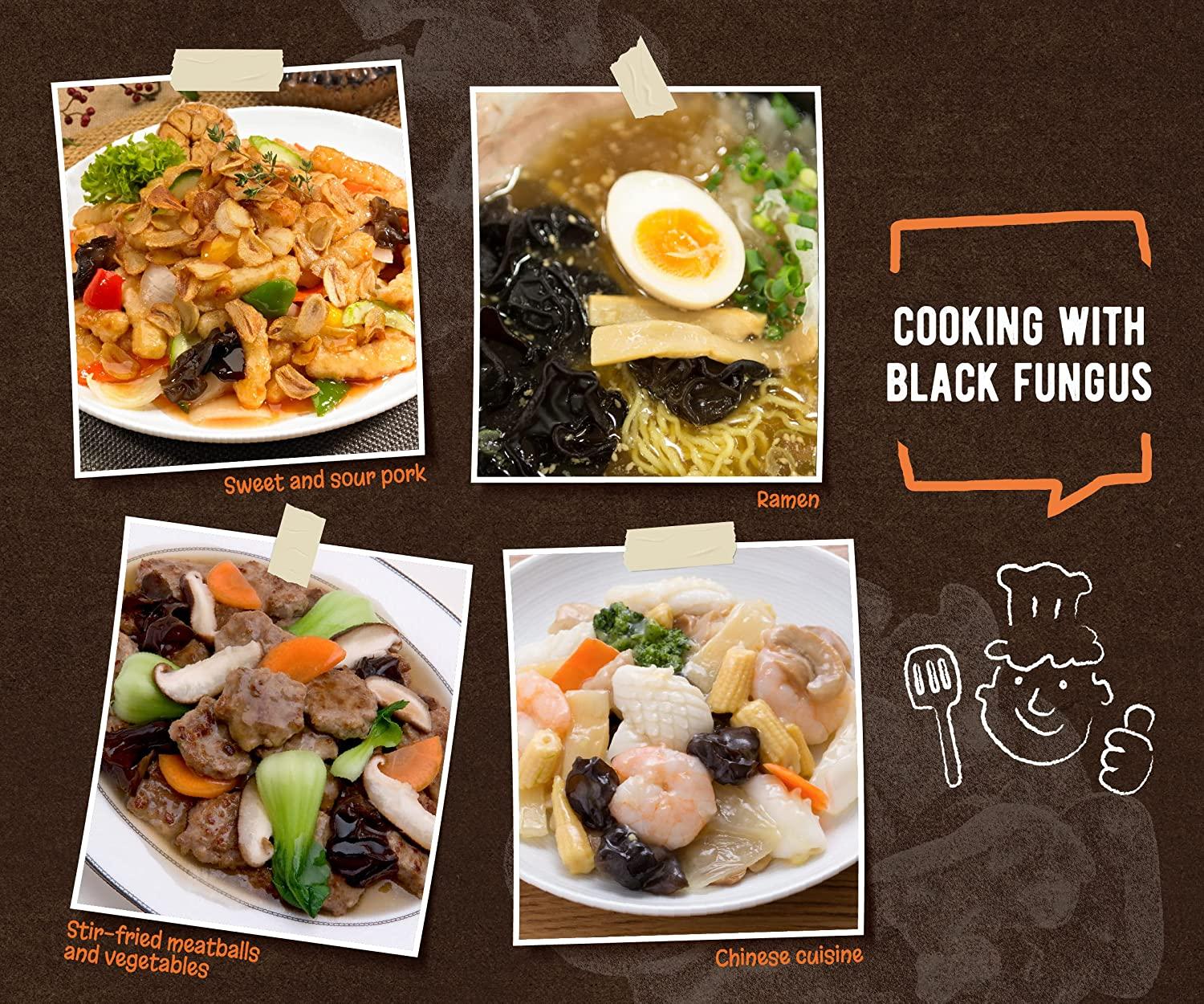 Dried Black Fungus 5 oz Chinese Wood Ear Mushroom for Asian Cuisine