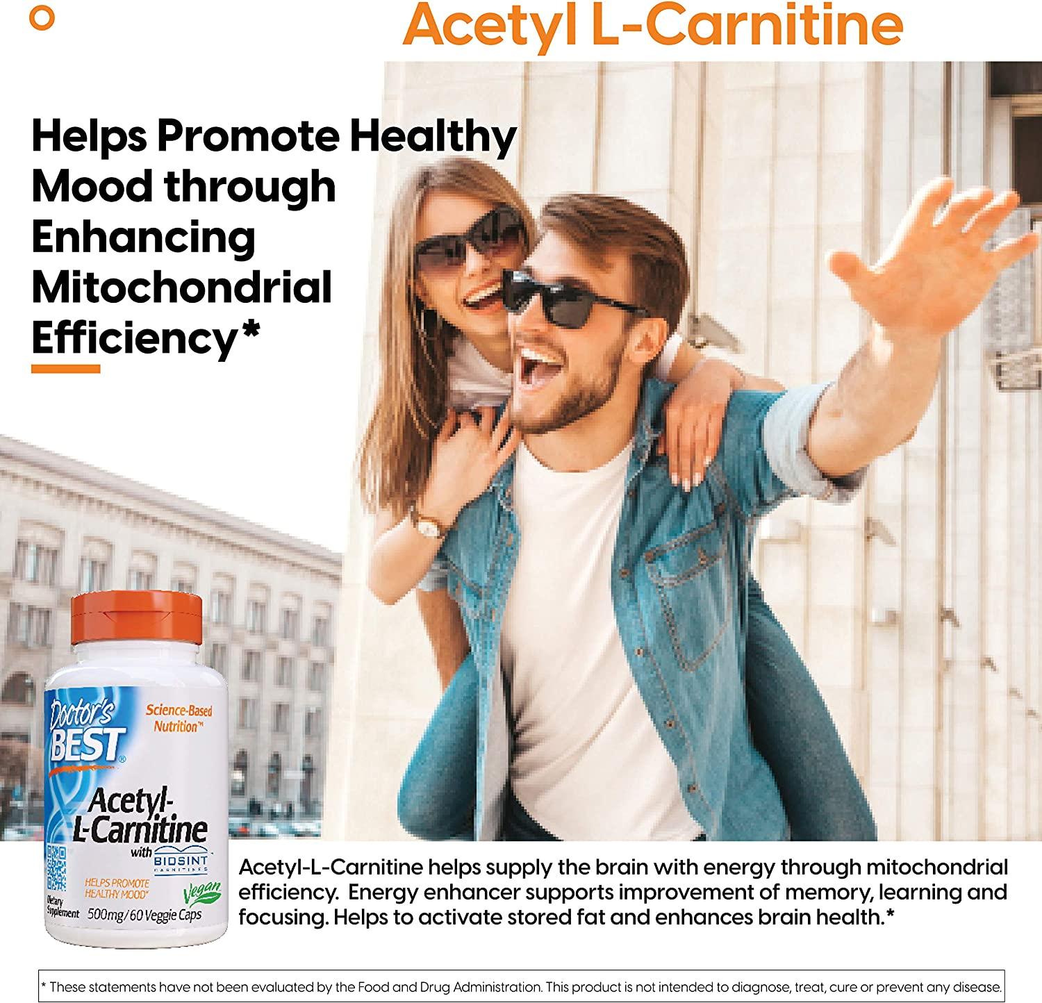 Doctor's Best Acetyl-L-Carnitine with Biosint Carnitines 500 ...