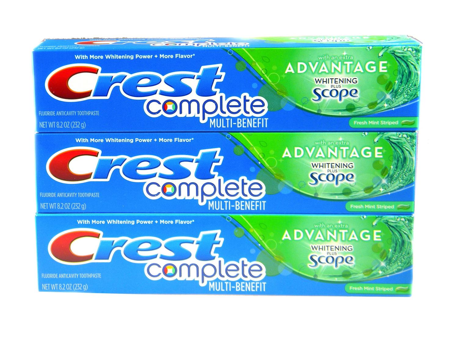 Crest Complete Whitening Toothpaste - Fresh Mint Striped 8.2oz (Pack of ...