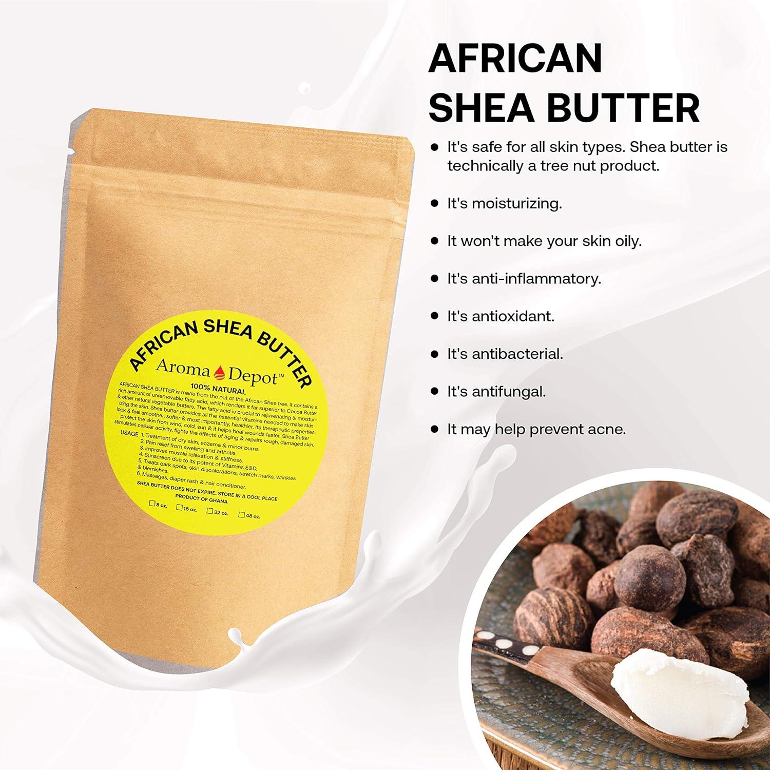 Aroma Depot 8 oz Raw Cocoa Butter Unrefined 100% Natural Pure