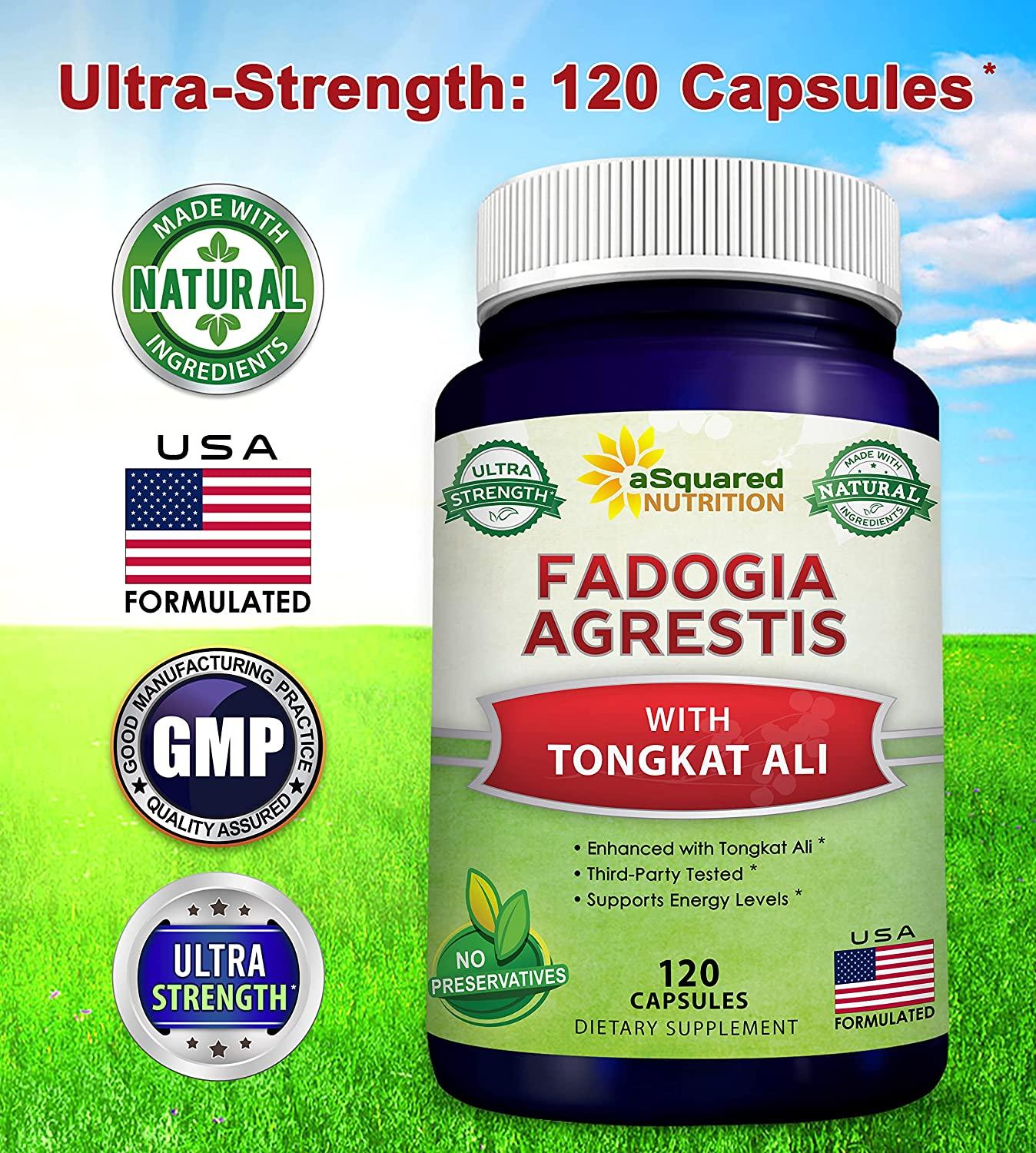 Fadogia Agrestis & Tongkat Ali Extract 120 Capsules 1000mg Fadogia
