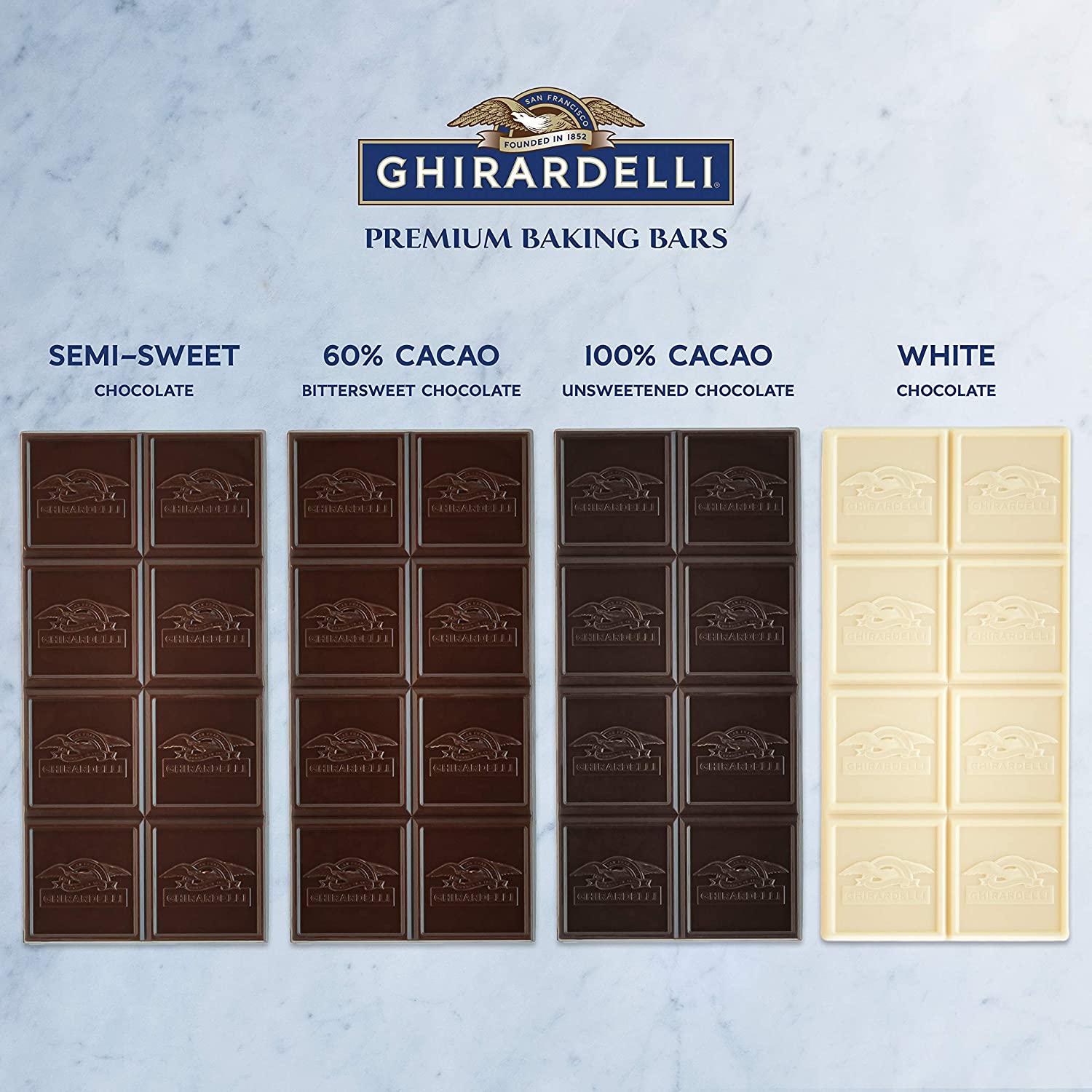GHIRARDELLI Premium 100 Cacao Unsweetened Chocolate Baking Bar, 4 OZ
