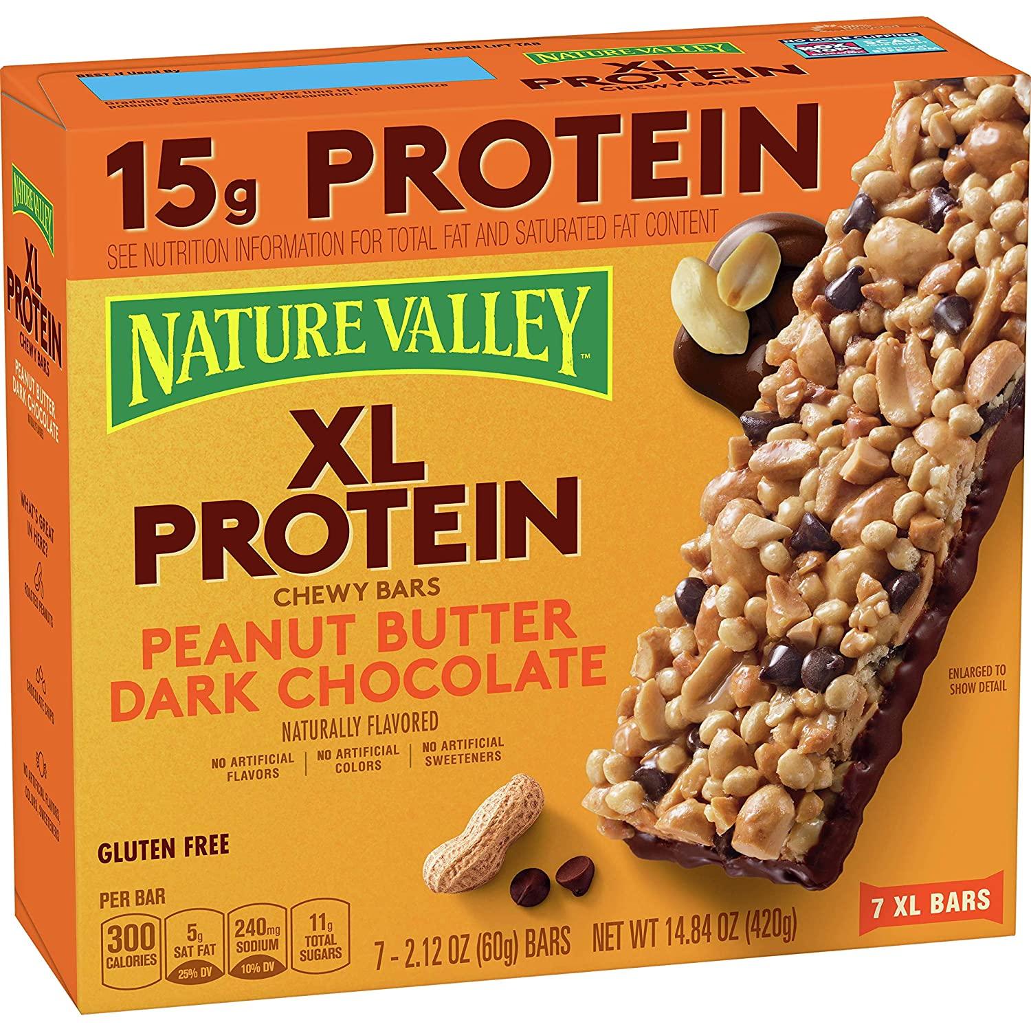 Nature Valley XL Protein Granola Bars, Peanut Butter Dark Chocolate, 7