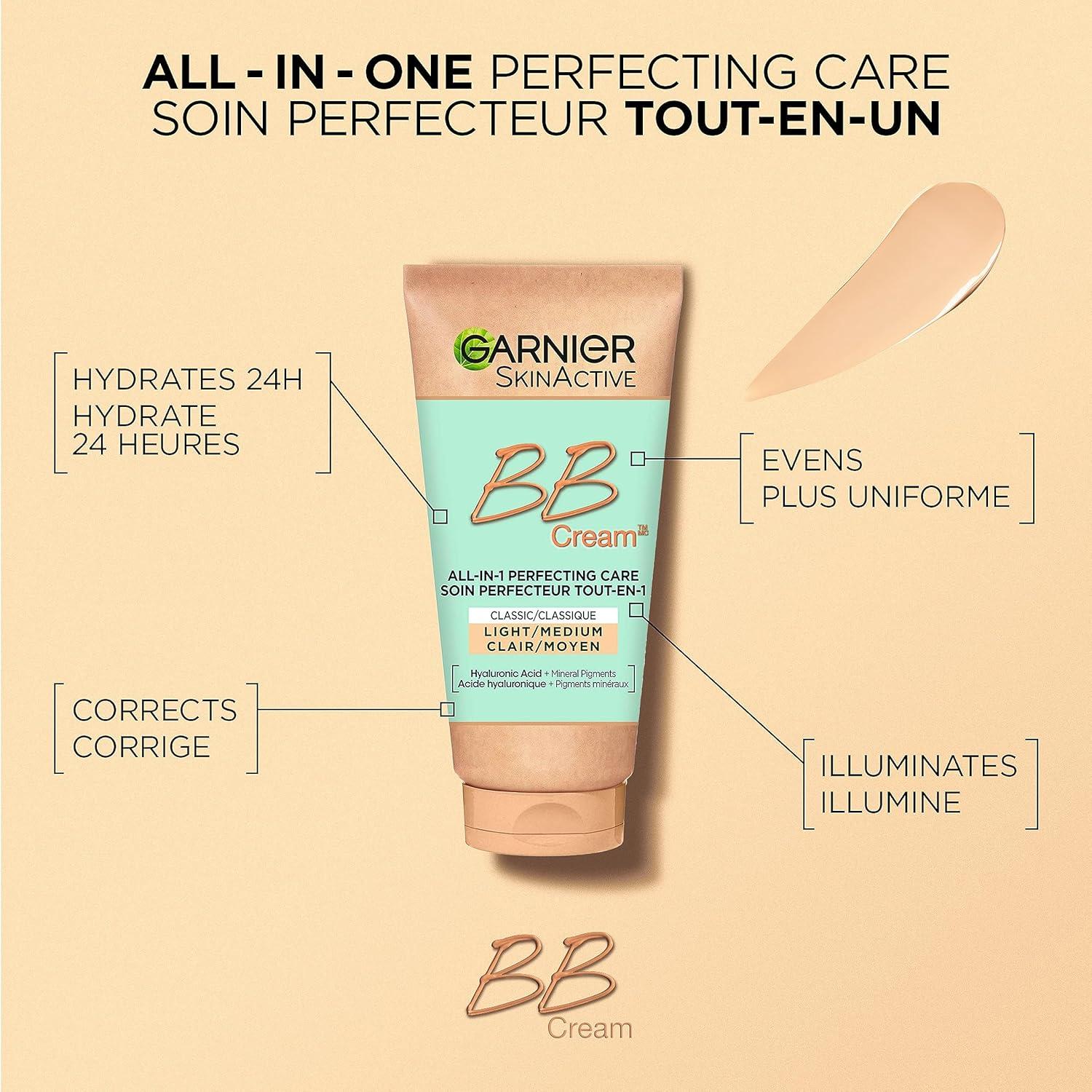 Garnier BB Cream Classic with Hyaluronic Acid + Aloe Vera 5-in-1 Skin  Perfector SkinActive Light/Medium - 50ml 50 ml (Pack of 1) Beige | Buy Now  with Express International Delivery | GoSupps.com