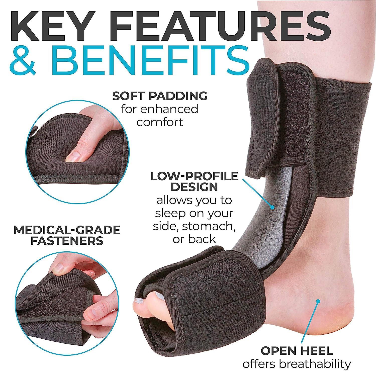 BraceAbility Dorsal Night Splint Plantar Fasciitis Pain Relief, Foot