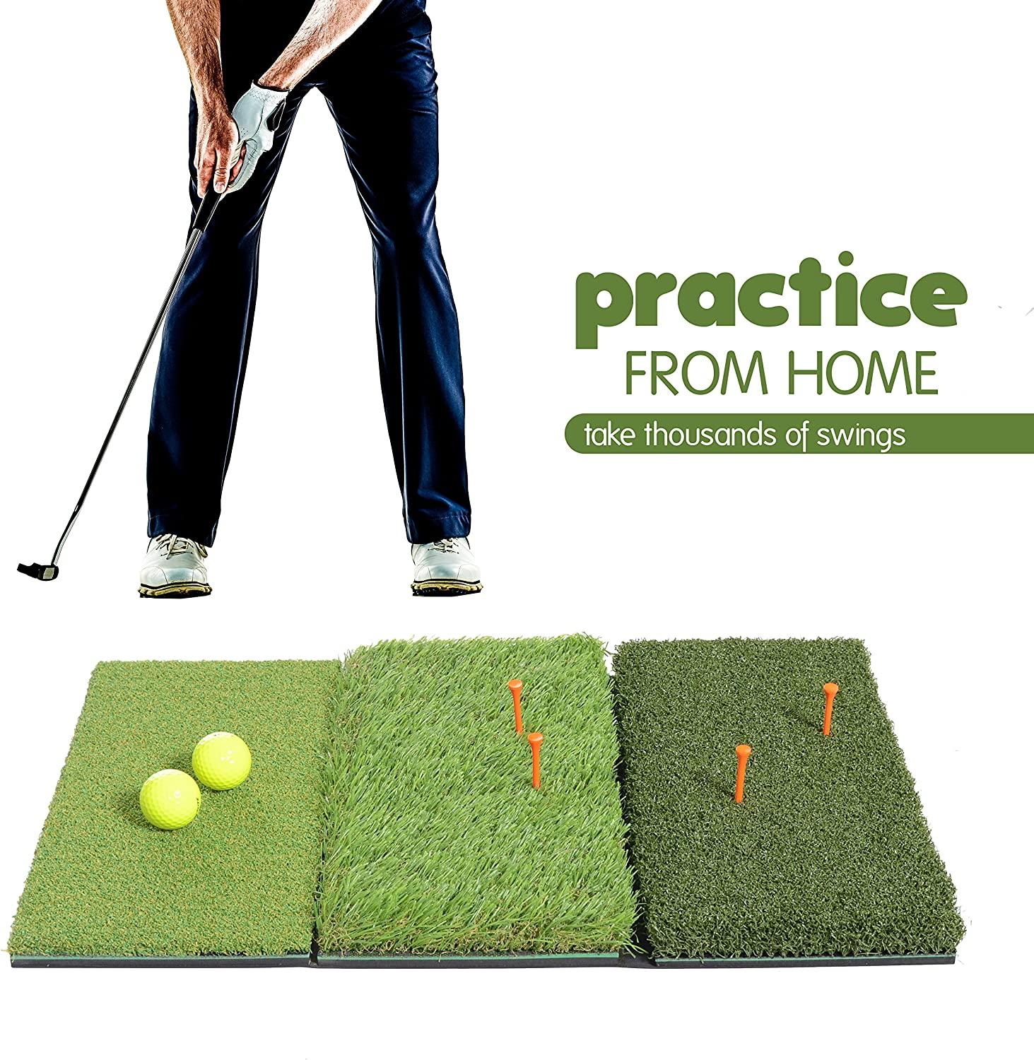 Milliard Golf 3in1 Turf Grass Mat Foldable Includes Tight Lie, Rough