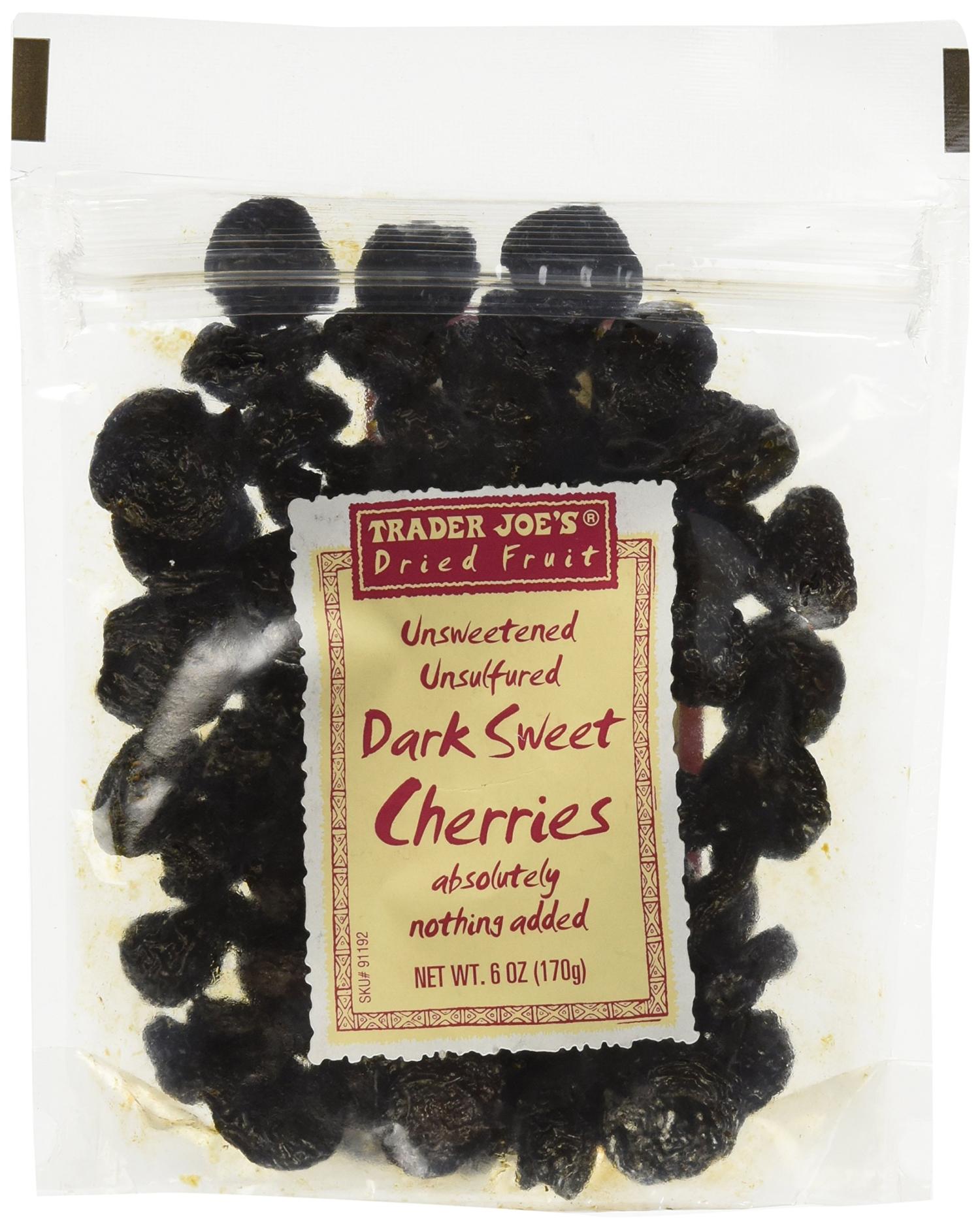 Trader Joe's Unsweetened Dark Sweet Cherries Dried Fruit 6 oz