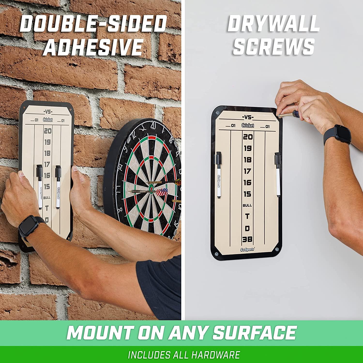 GoSports Dry Erase Steel Darts Scoreboard Cricket and 01 Dart Games