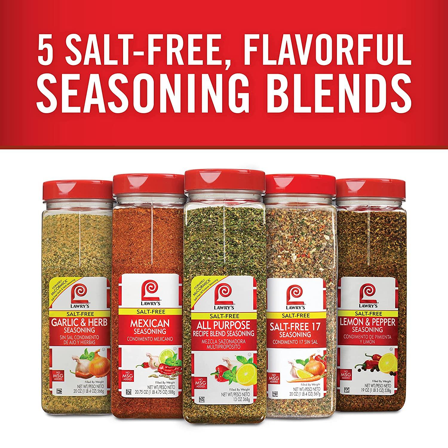 Lawry's Salt Free 17 Seasoning, 10 oz - One 10 Ounce Container of