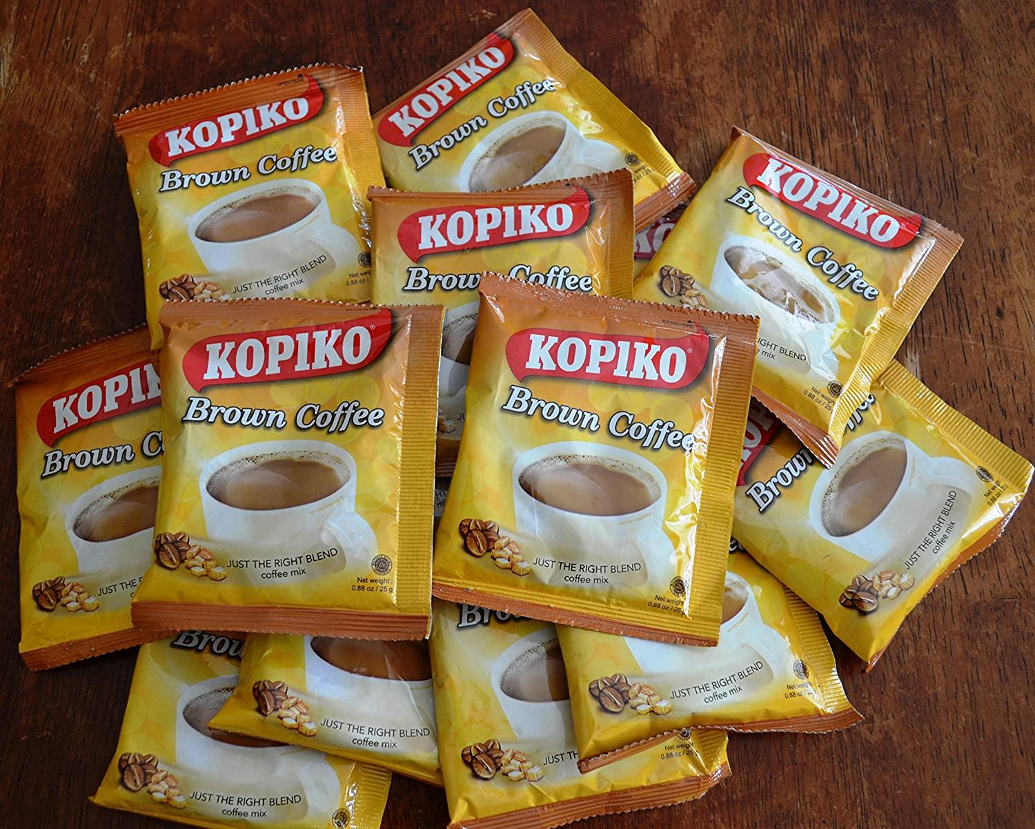 Kopiko Instant 3 in 1 Brown Coffee Mix 30 Count Bag Creamer & Sugar