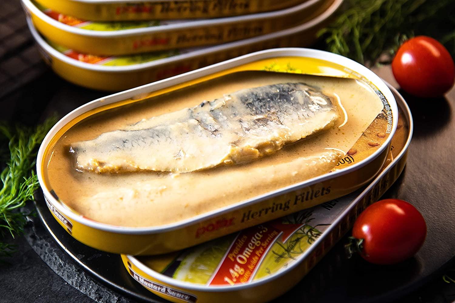 MW polar Herring Fillets in Mustard Sauce, 6 Ounce (Pack of 14) Mustard