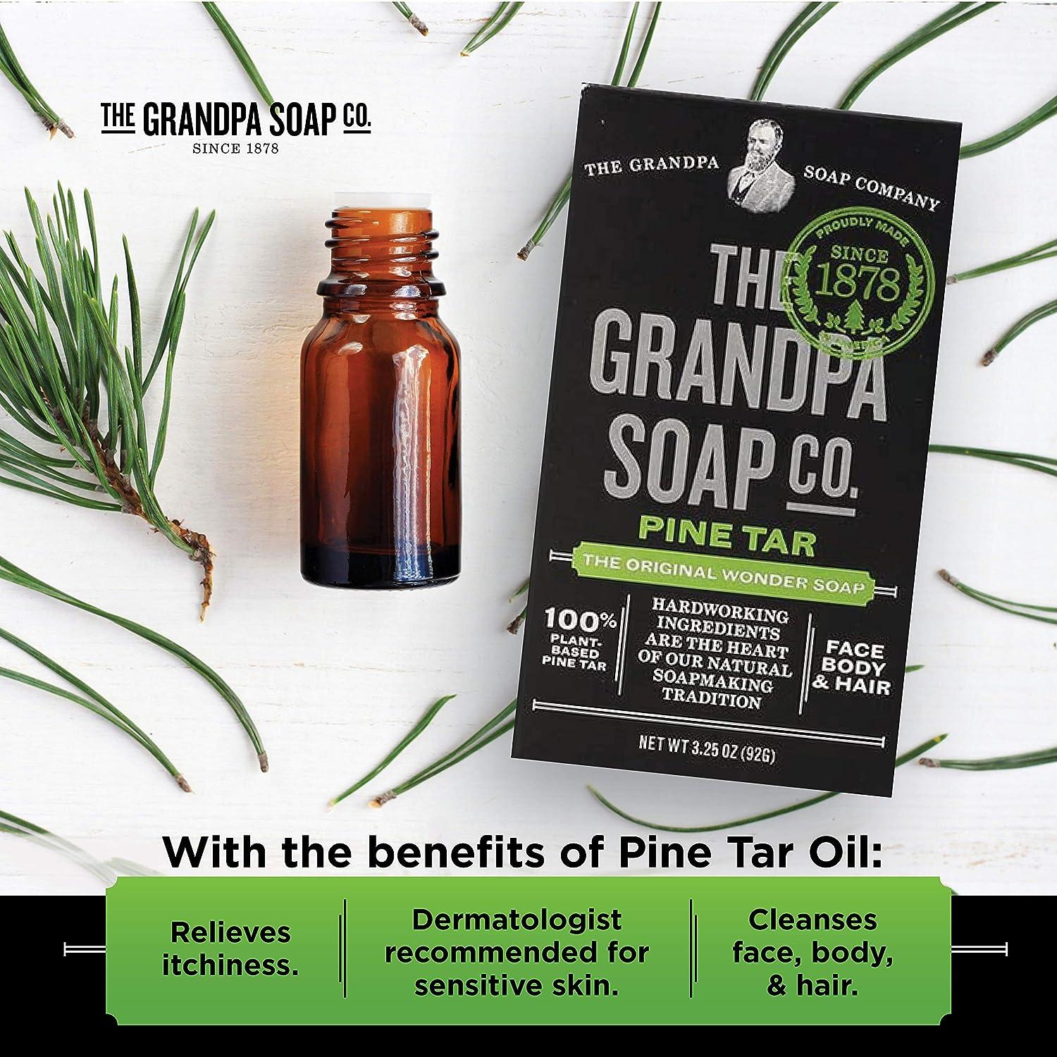 The Grandpa Soap Company The Original Pine Tar Bar Soap Made In USA - 3.25  Oz