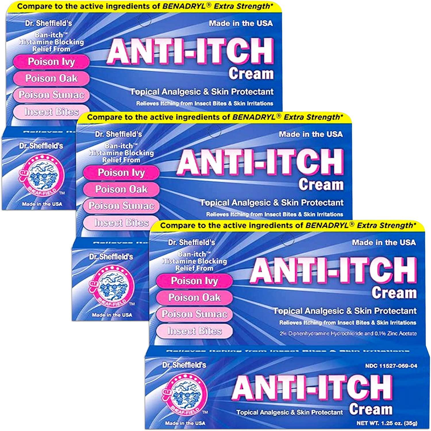 Dr. Sheffield's AntiItch Cream with Histamine Blocker 1.25 Oz. (3)