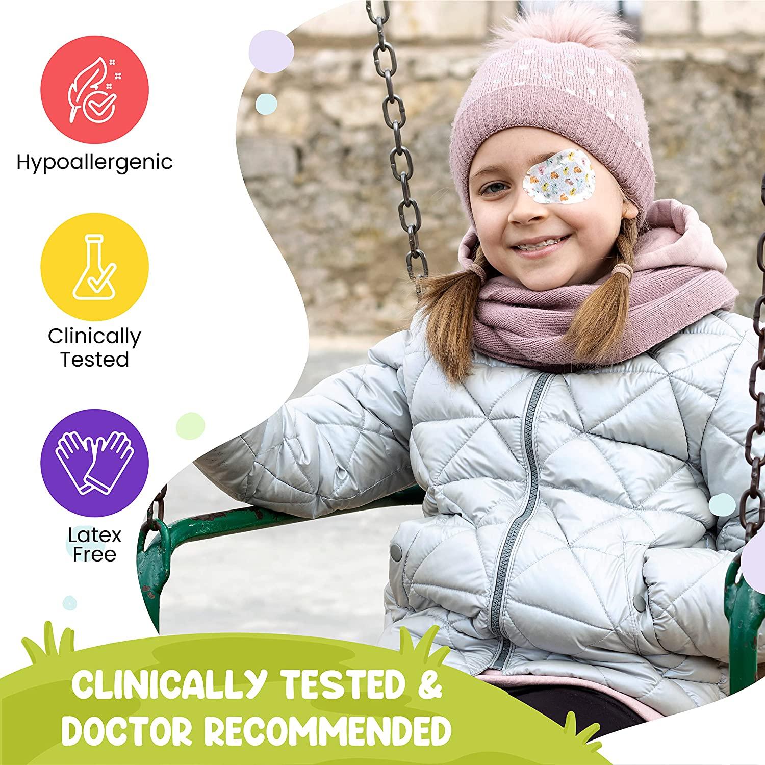 Optify Vision Therapy Adhesive Eye Patch for Kids Girls