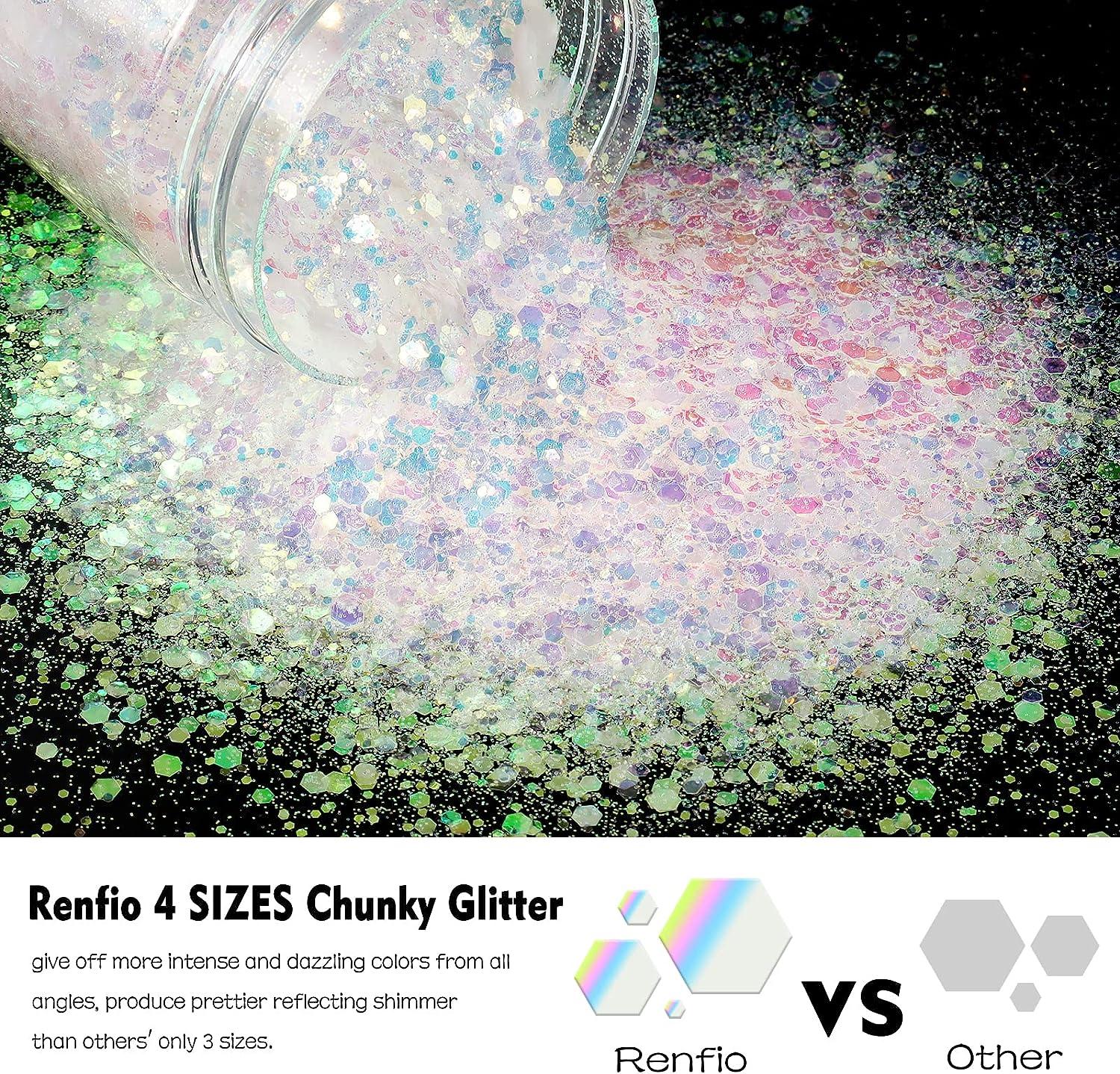 2 Ounce Hand Tinted Pink Chunky Glitter Glass