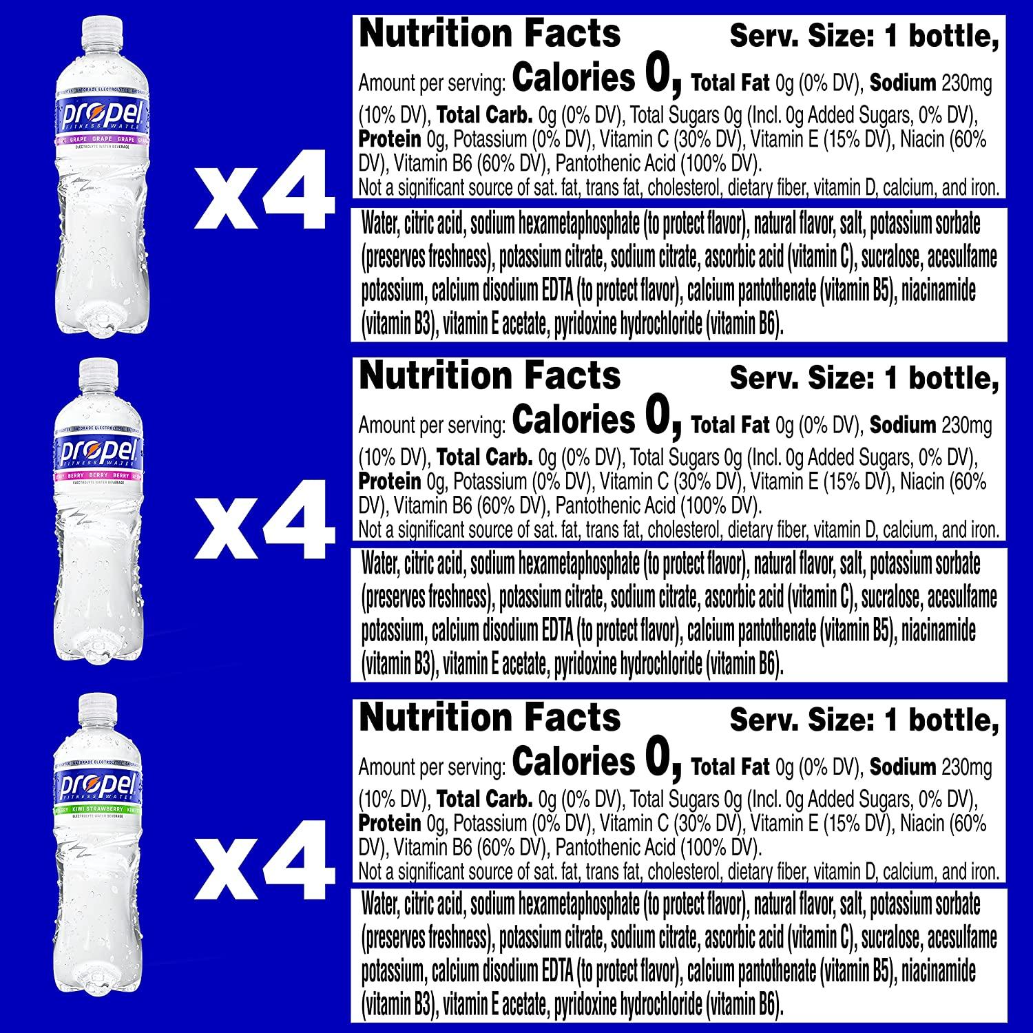 Propel Zero Calorie Sports Water Variety Pack 12 Count, 16.9 Fl Oz