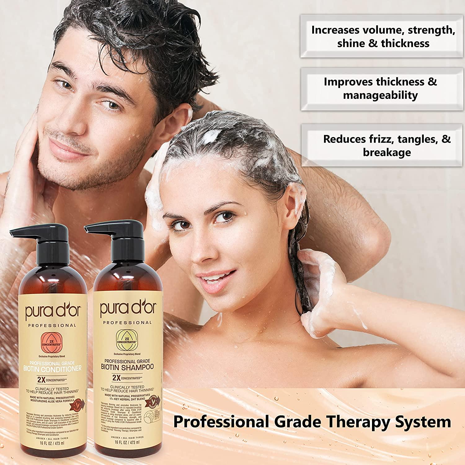 PURA D'OR Professional Grade Anti-Thinning Biotin Shampoo