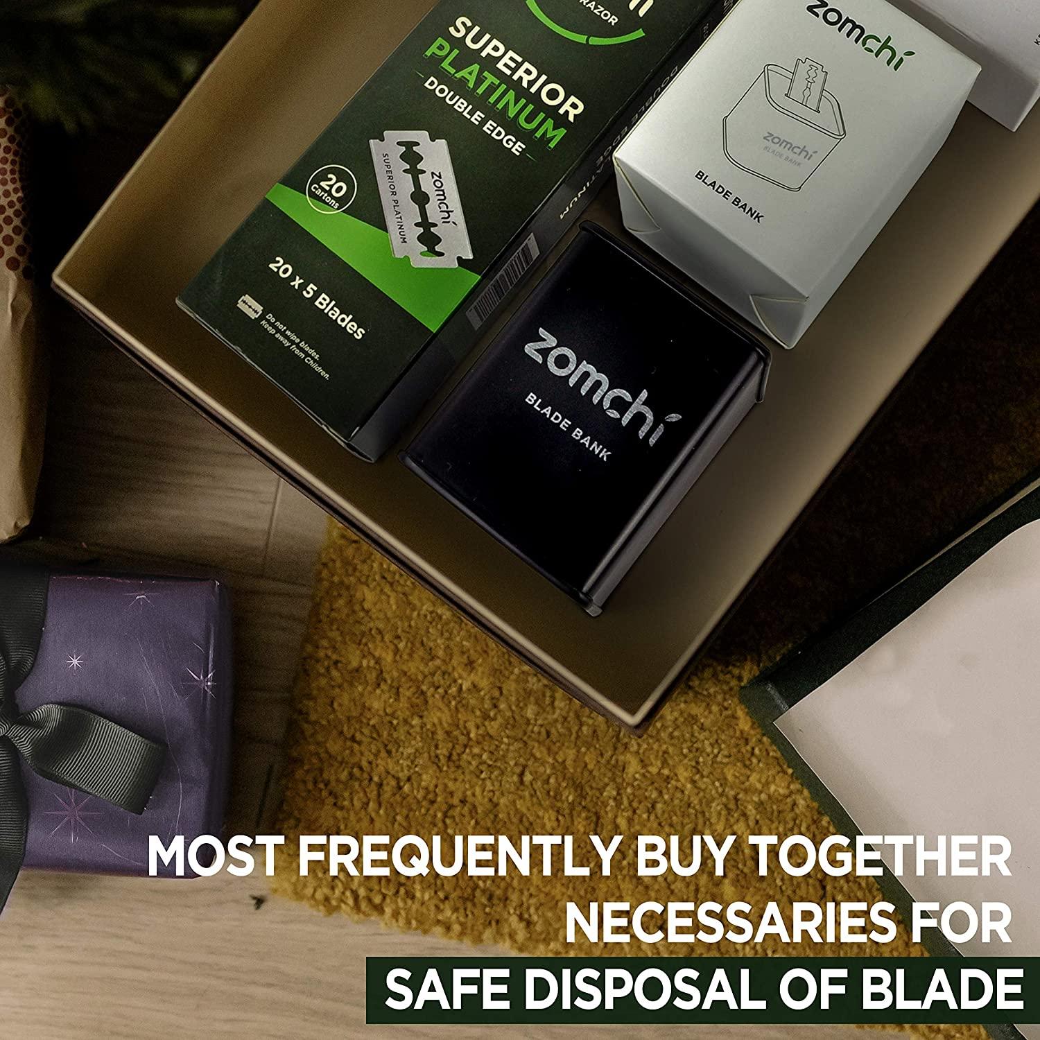 Zomchi Razor Blade Bank Double Edge Safety Razor Blade Disposal Case