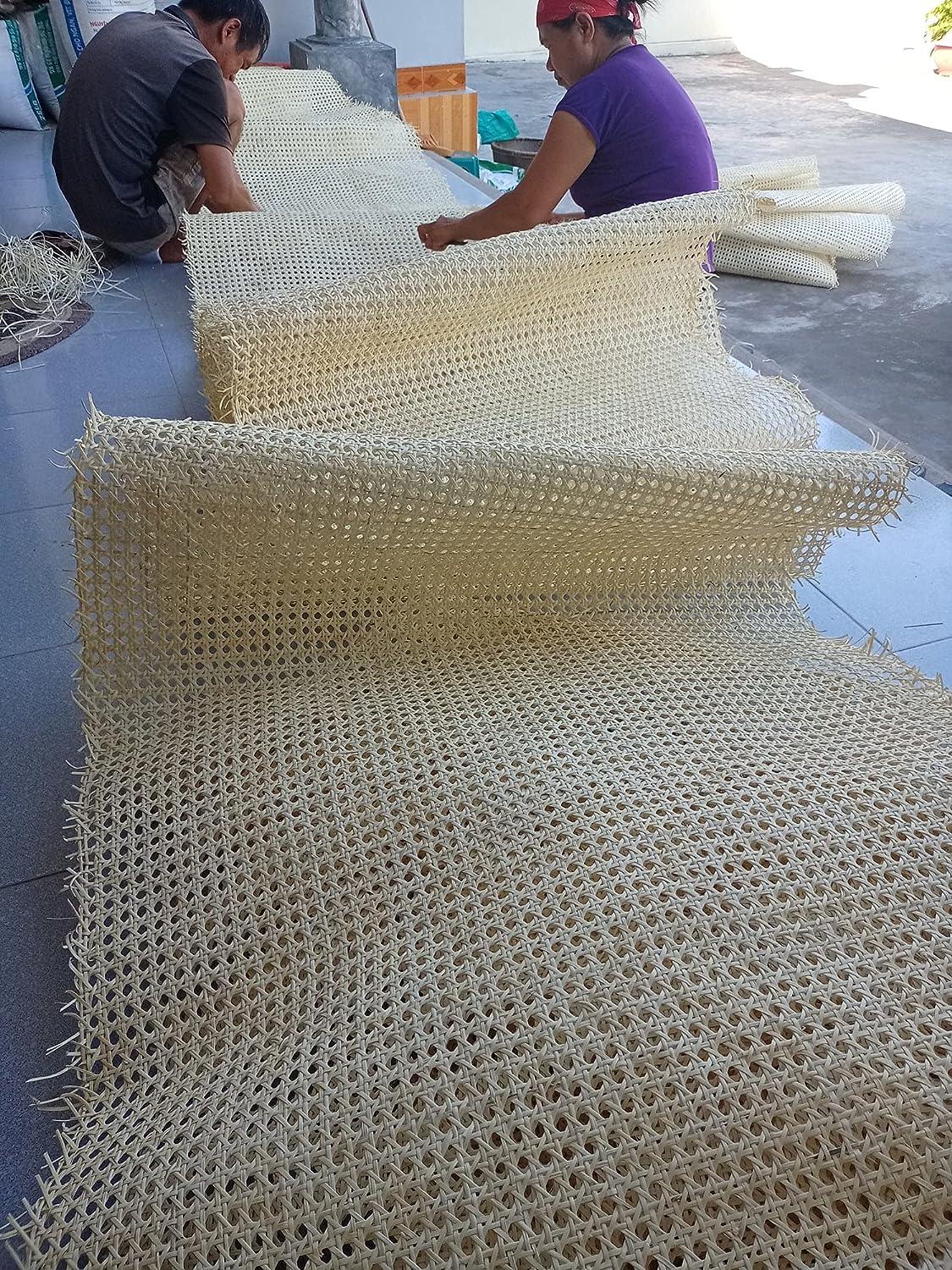 Cane Webbing 24'' Width Dark Natural Hexagon Rattan Cane Mesh Webbing Roll/caning  Material for Cane Furniture, 