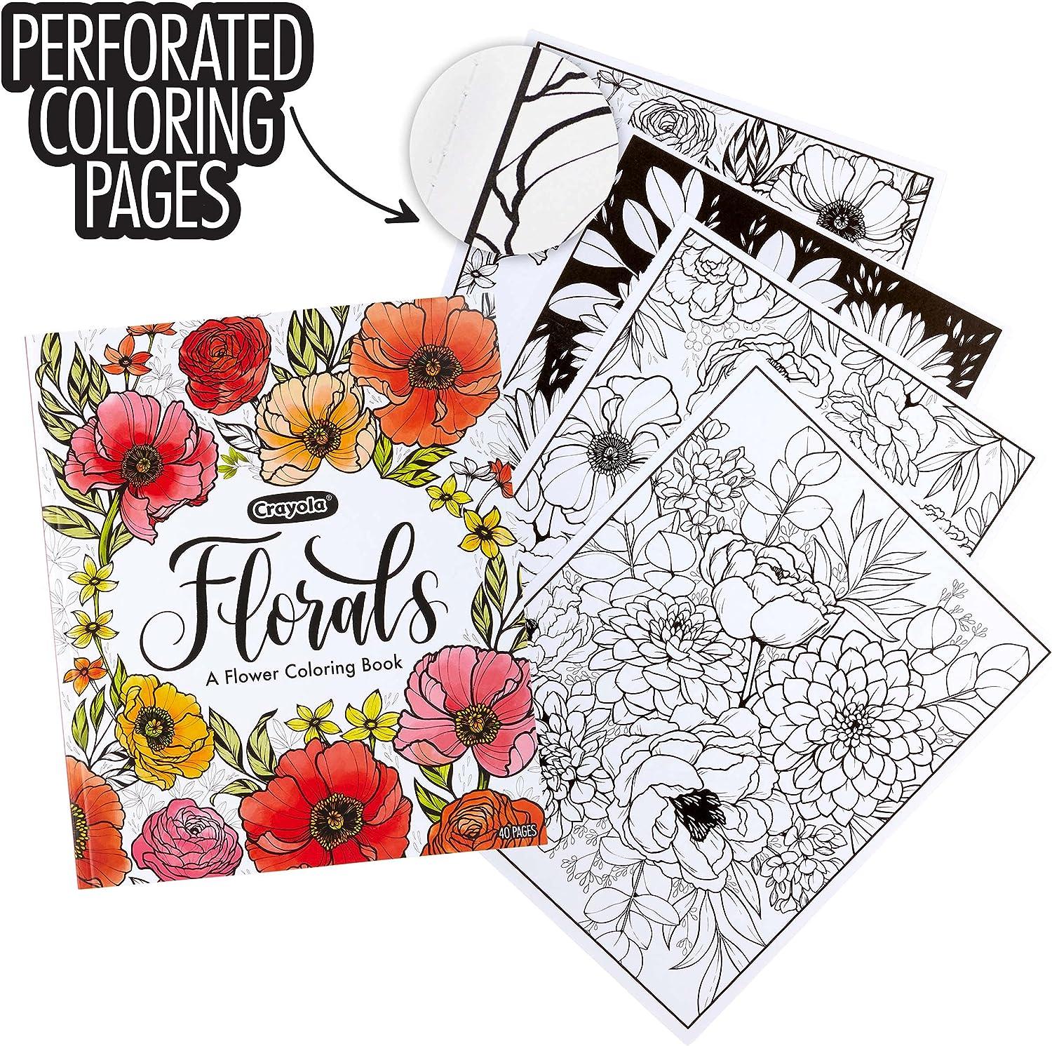 Crayola Flower Coloring Book 40 Premium Adult Coloring Pages Floral