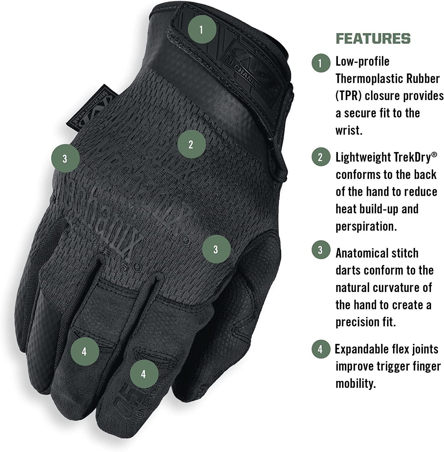 Mechanix Wear Tactical Specialty 0.5mm HighDexterity Covert Tactical Work Gloves (Large, All