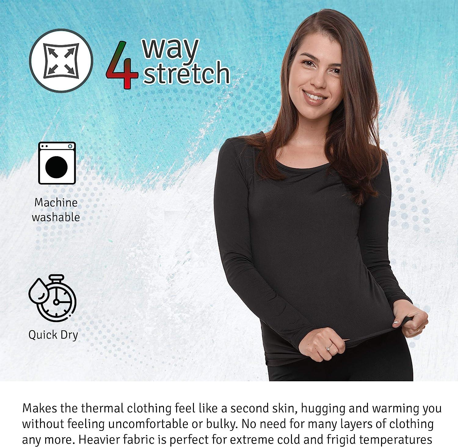 Women Thermal Underwear Top by Outland Base Layer Soft Lightweight
