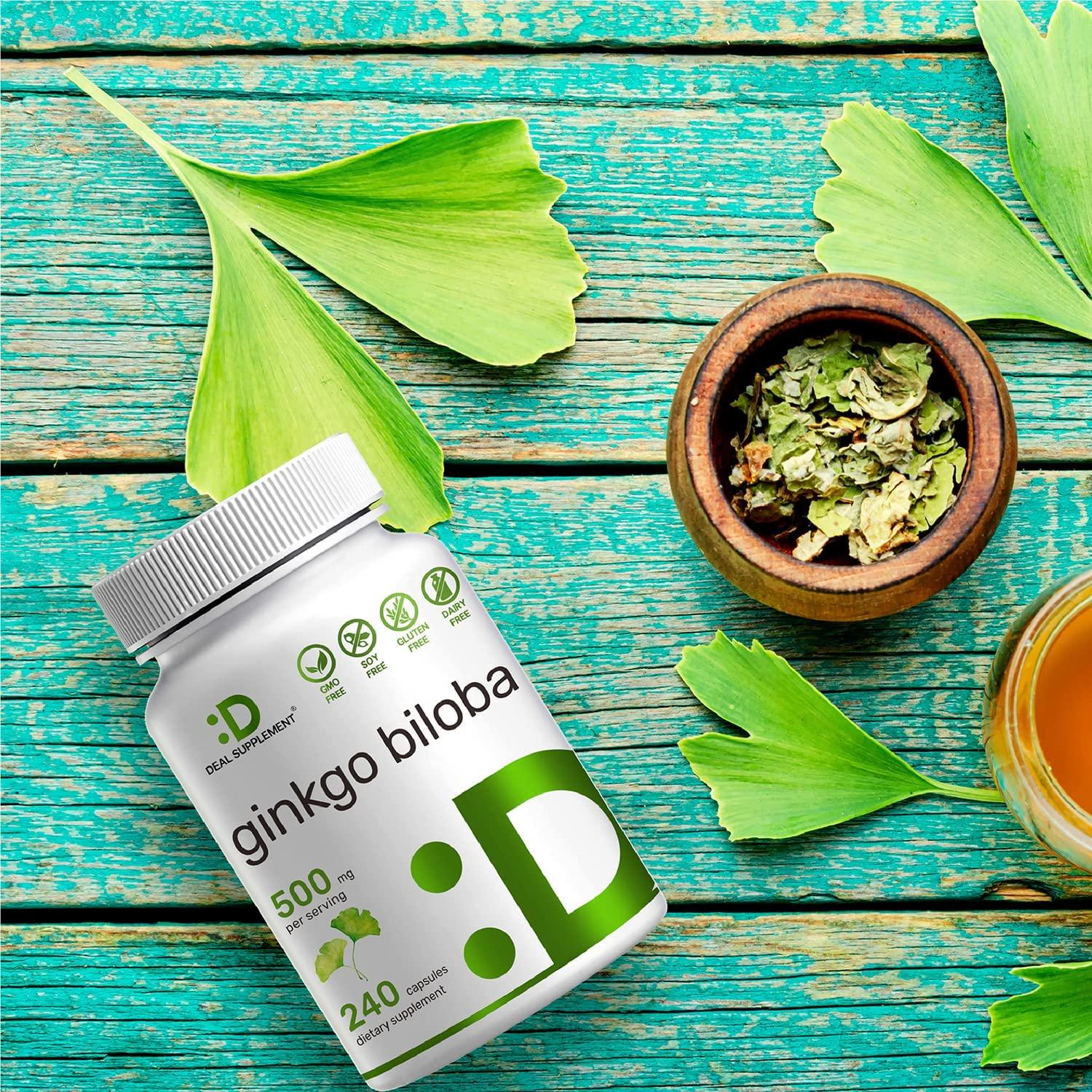 Ginkgo Biloba 500mg Per Serving, 240 Capsules, 4 Months Supply, Grown