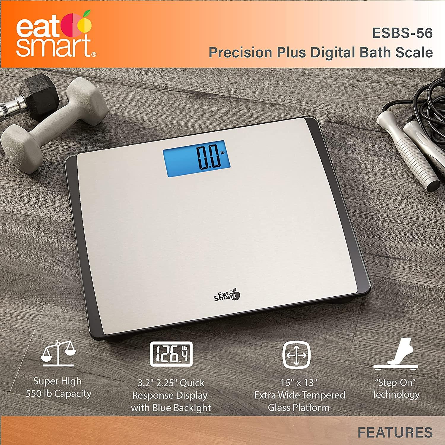 EatSmart Precision 550 Pound Extra-High Capacity Digital Bathroom Scale  with Extra-Wide Platform ESBS-56