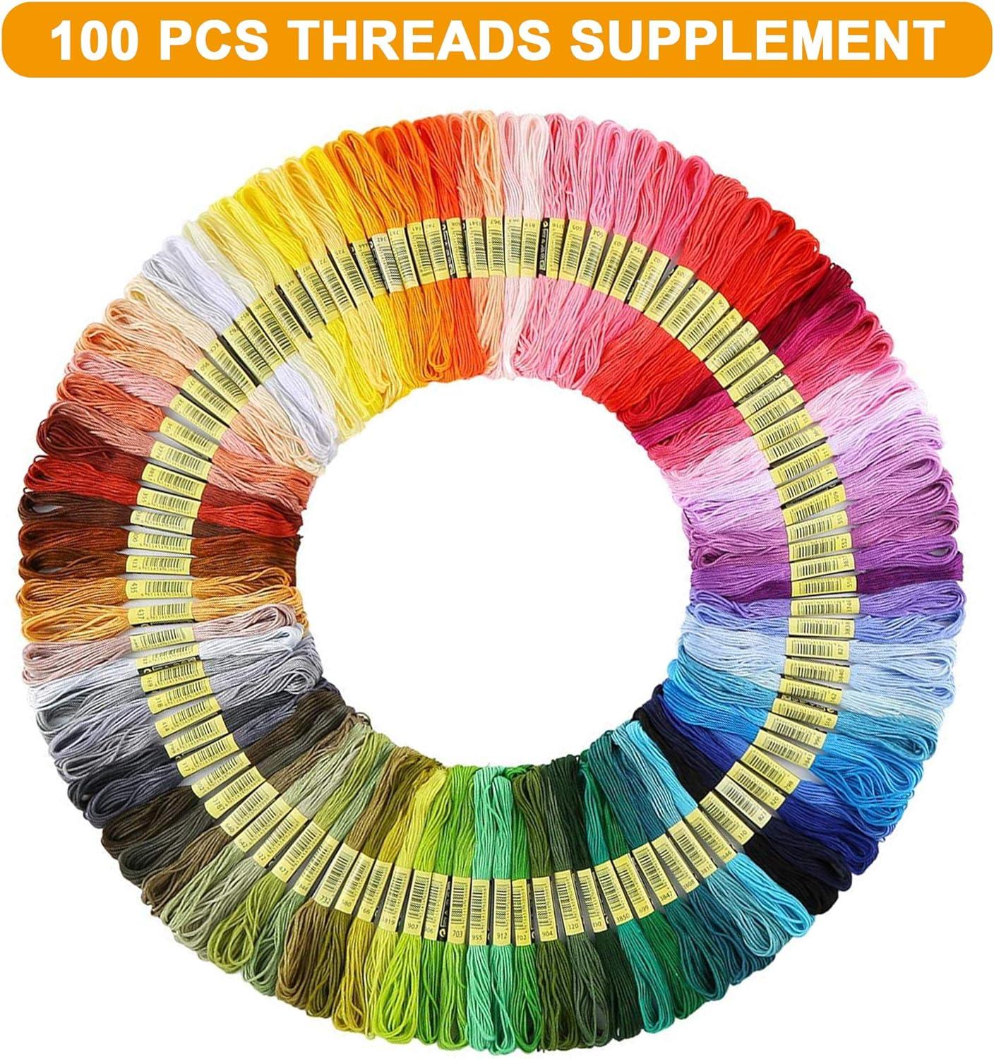 INSCRAFT Embroidery Floss Kit, 364 Pack Embroidery Cross Stitch Kit with  200 Colors Friendship Bracelets Floss and Cross Stitch Tools for Embroidery