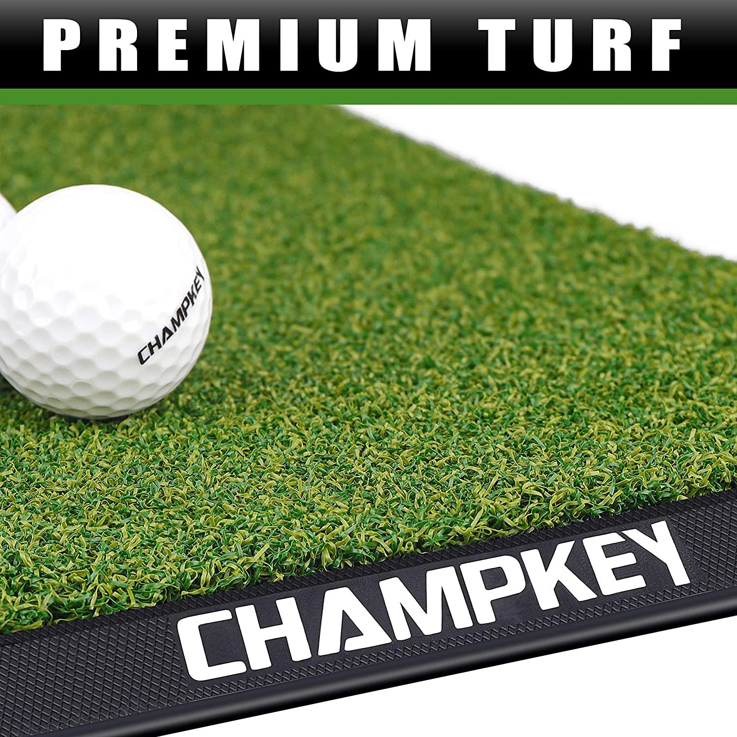 CHAMPKEY Premium Synthetic Turf Golf Hitting Mat M(13 x 17) LITE Version Heavy Duty Rubber