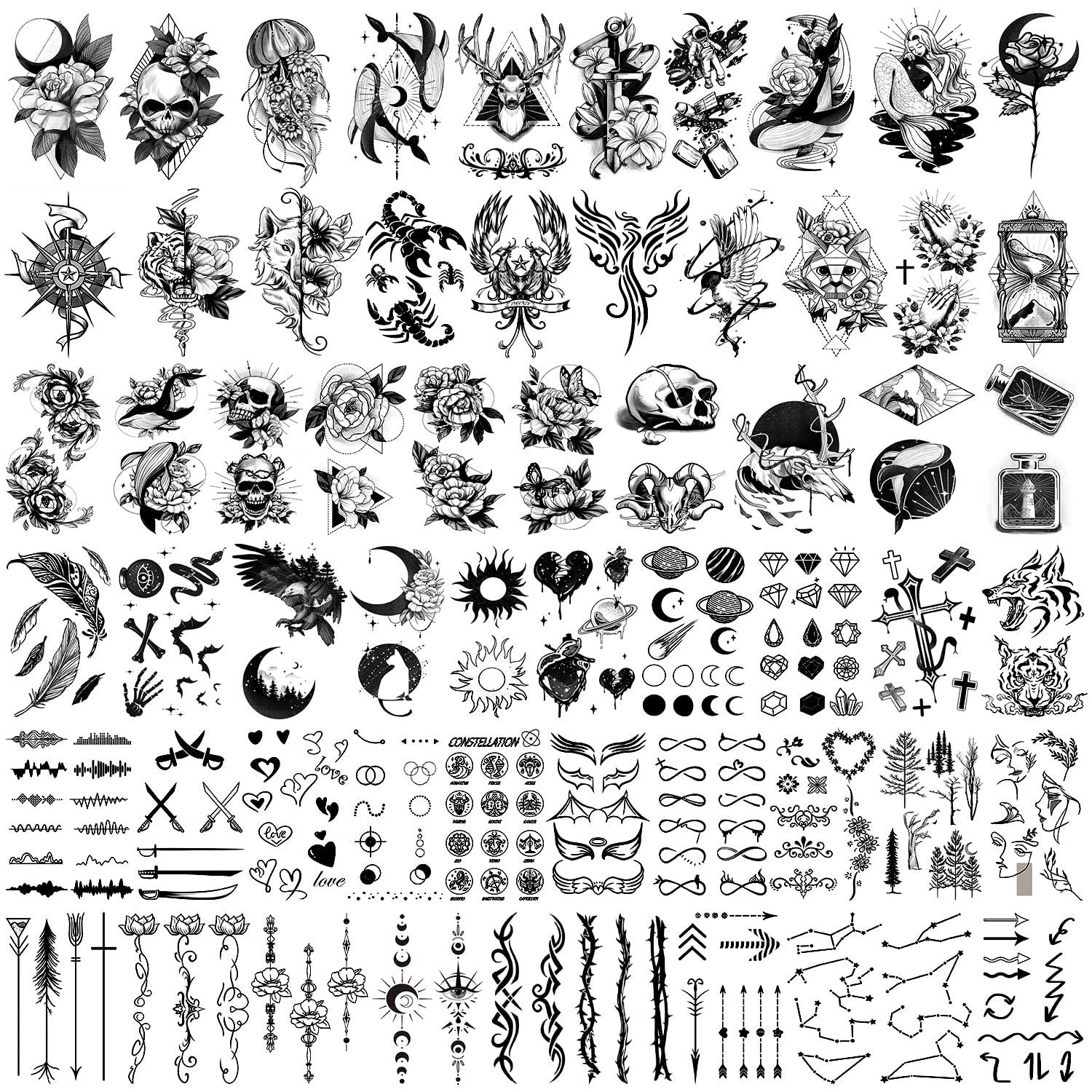 Cerlaza Waterproof Temporary Tattoos for Women 79 Long Lasting Styles