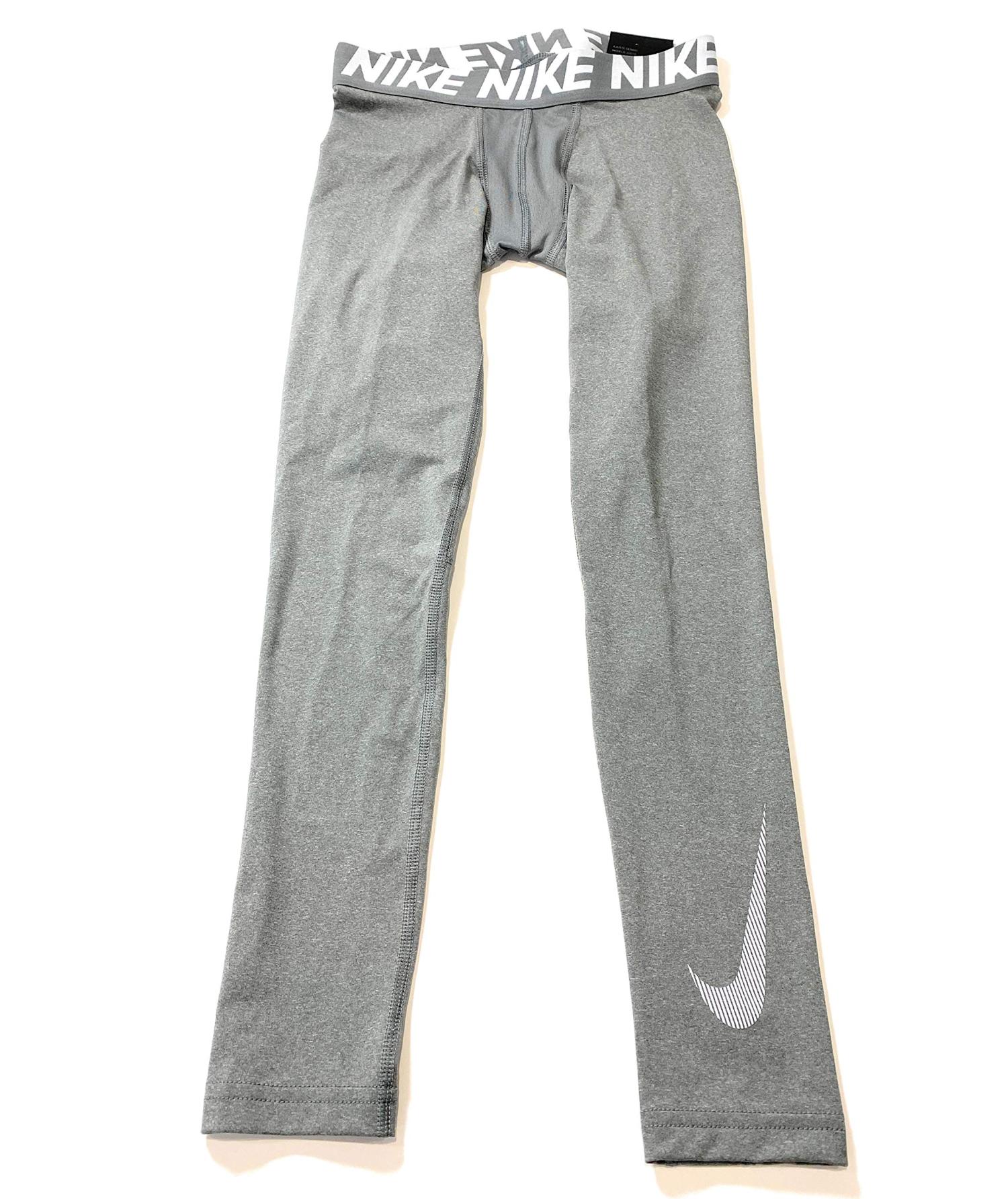 Nike Boys Dri-Fit Baselayer Training-Tights Collant, Size Small, Grey