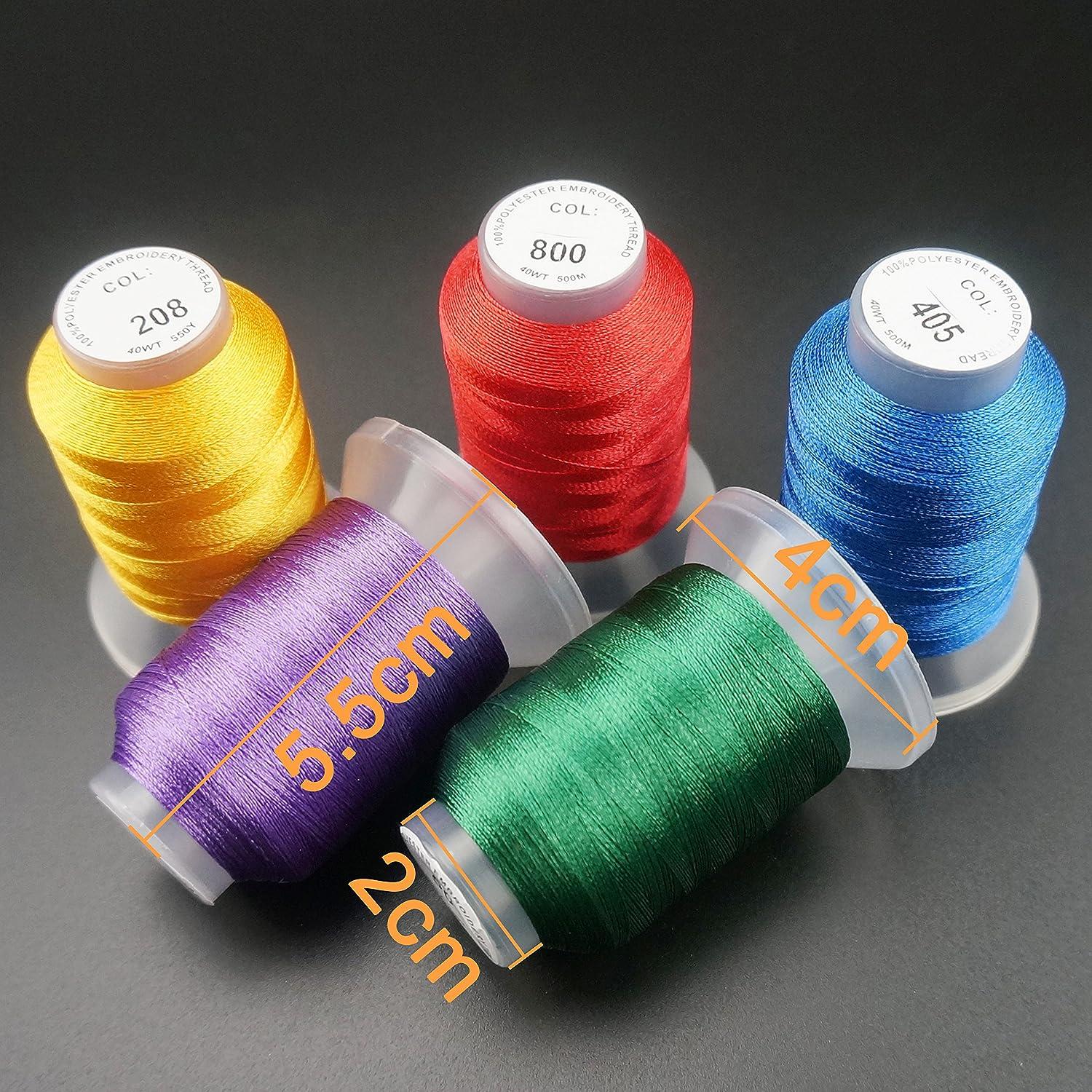 New brothreads 63 Brother Colors Polyester Machine Embroidery Thread Kit  500M Each for Home-Based Embroidery and Sewing Machine