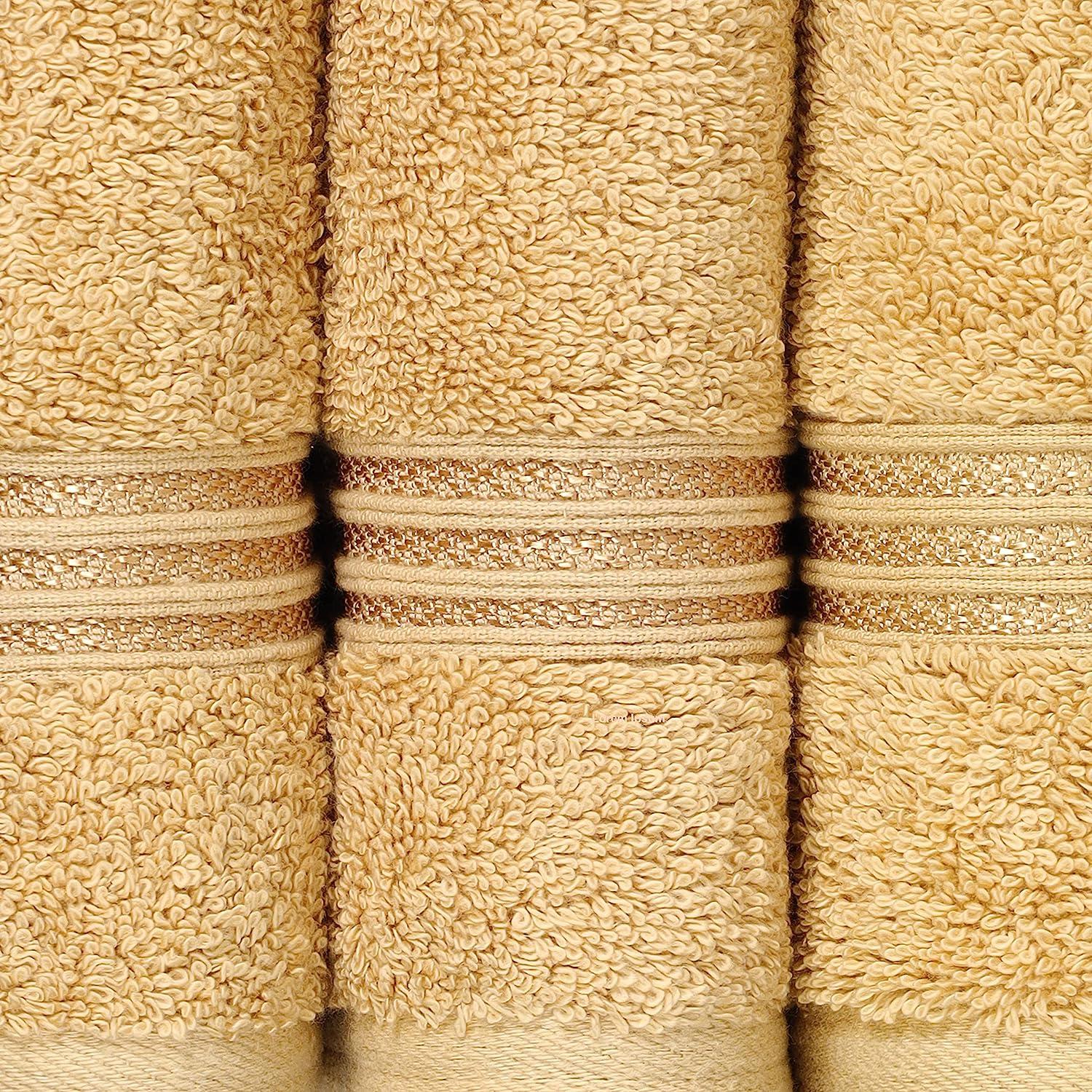 SUPERIOR Luxury Cotton Bath Towel Set - 6-Piece Towel Set, Premium Egyptian  Cotton Towels, Gold Gold 6PC Set