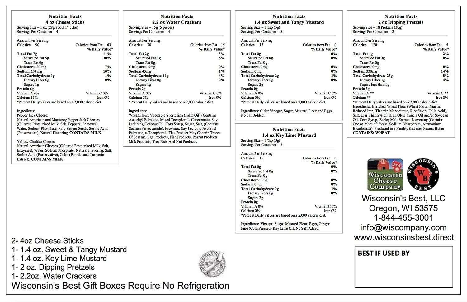 Wisconsin Cheese Company Specialty Gourmet Gift Basket Cheddar