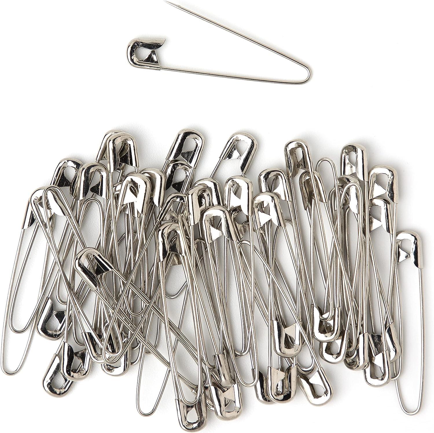 Cousin DIY 2.25 inch Nickel 50 Pack Coiless Safety Pins