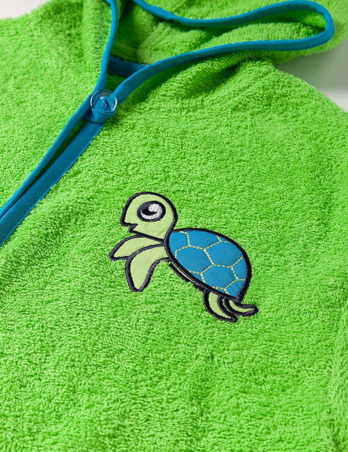 Playshoes Unisex Children's Terry Cloth Bathrobe Dressing Gown 122-128 Turtle