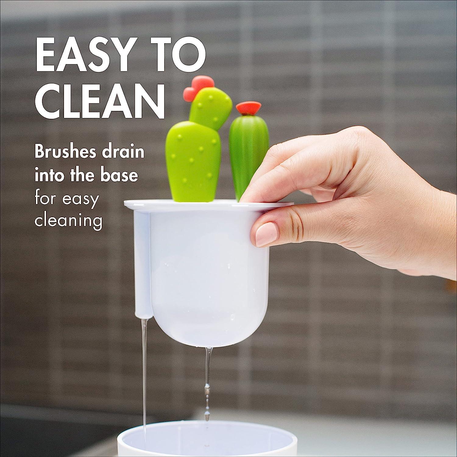 Boon Cacti Bottle Cleaning Brush Set Green Cacti Set