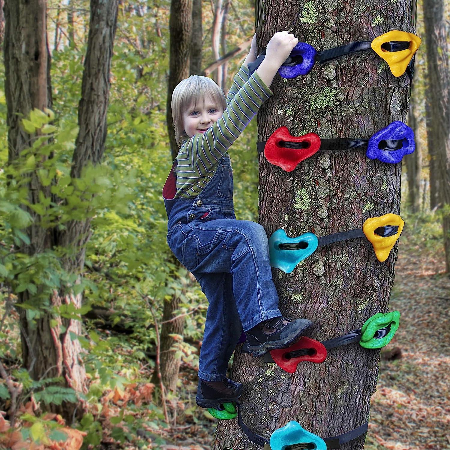 SSBRIGHT Tree Climbers, Set of 15 Climbing Holds/Steps for Kids