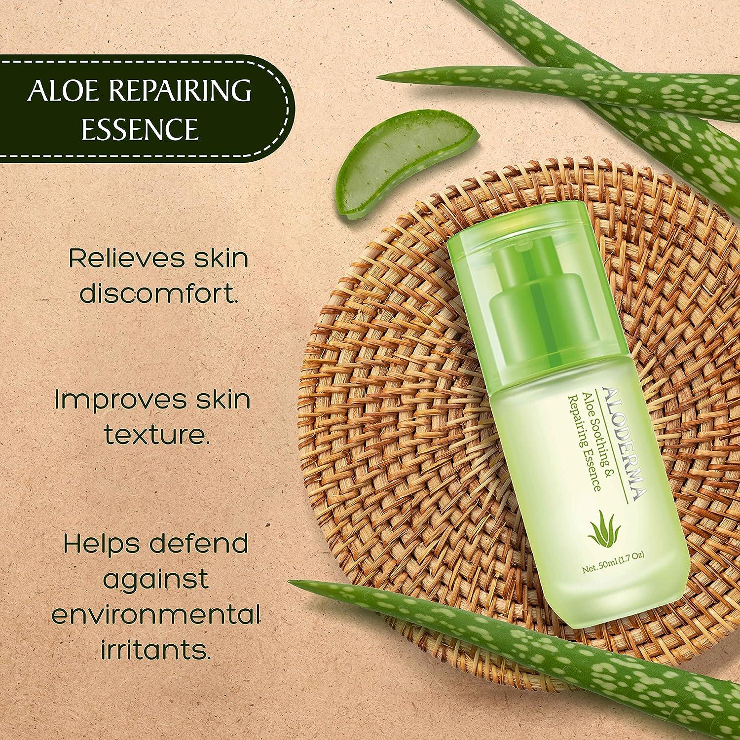 Aloderma Soothing Facial Serum with 85% Organic Aloe Vera - Calming Serum  for Sensitive Skin with Natural Botanicals - Lightweight Skin Nourishing  Face Serum | Buy Now with Express International Delivery | GoSupps.com