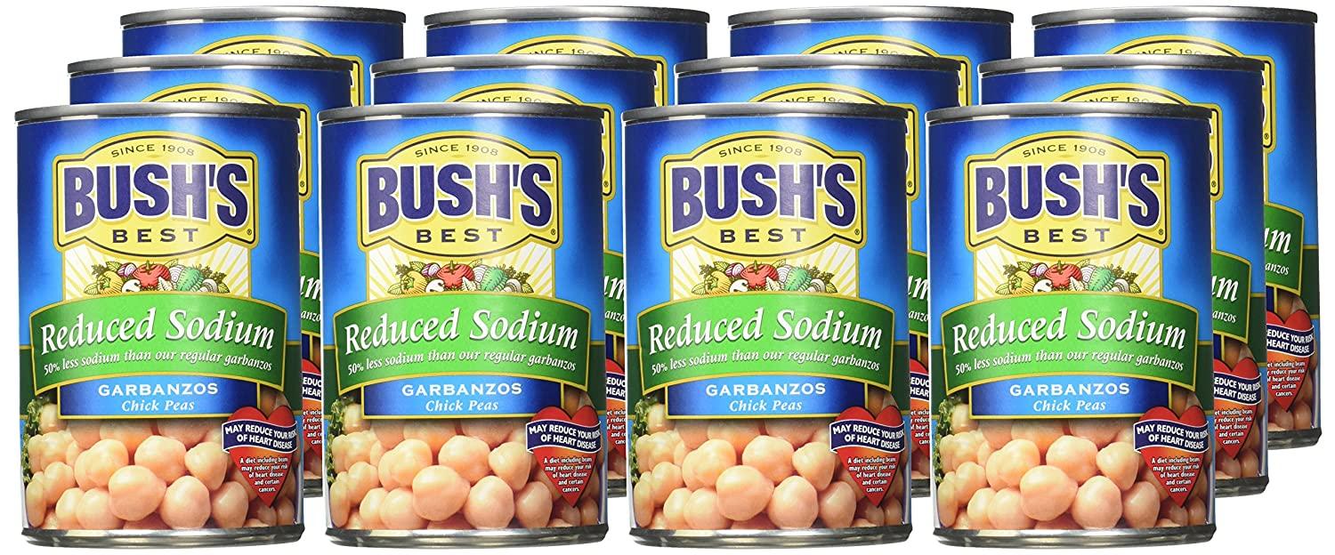 BUSH'S BEST Reduced Sodium Garbanzo Beans, Source of Plant Based